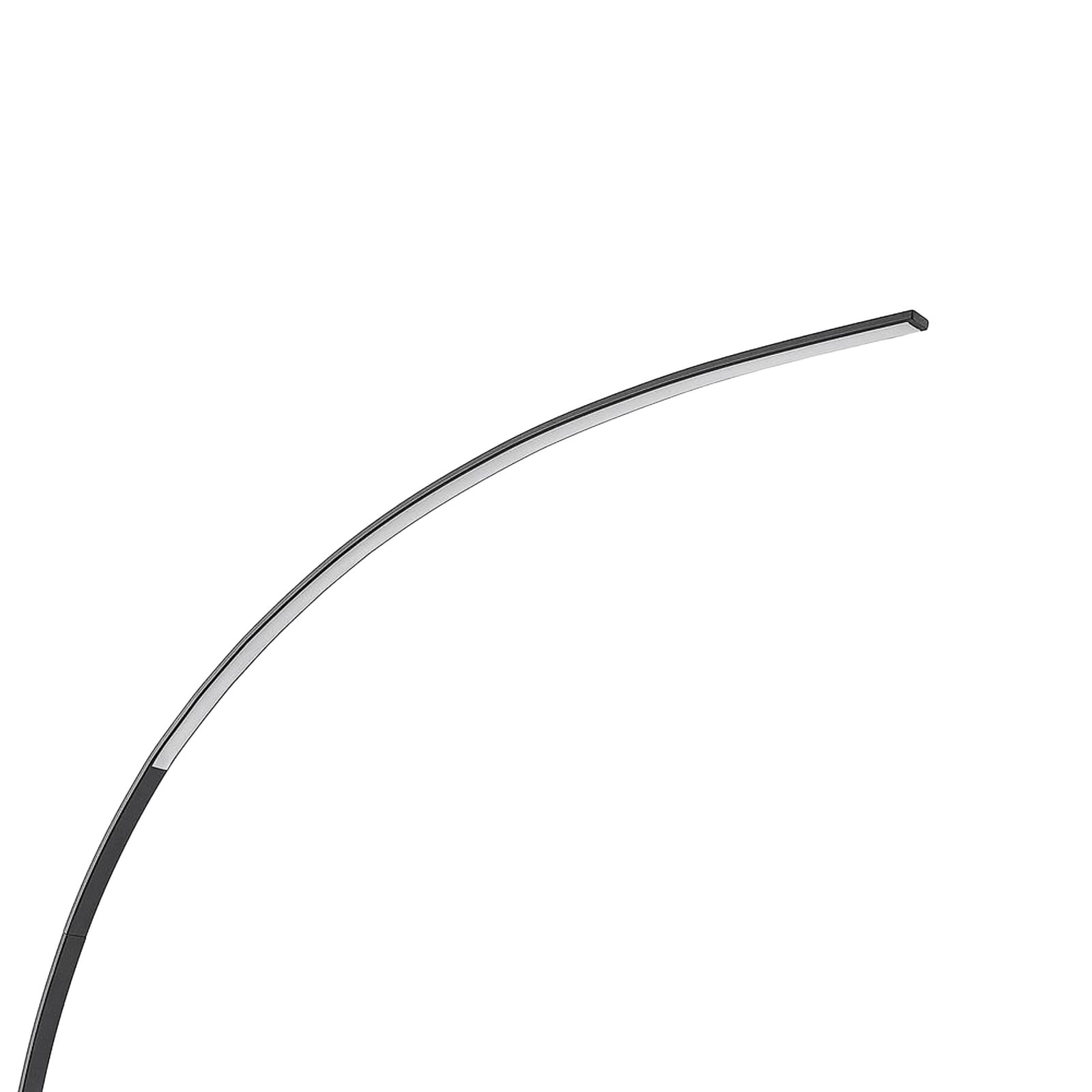 Lindby LED-buelampe Kendra, svart, aluminium, høyde 180 cm Lindby LED-buelampe Kendra, svart, aluminium, høyde 180 cm