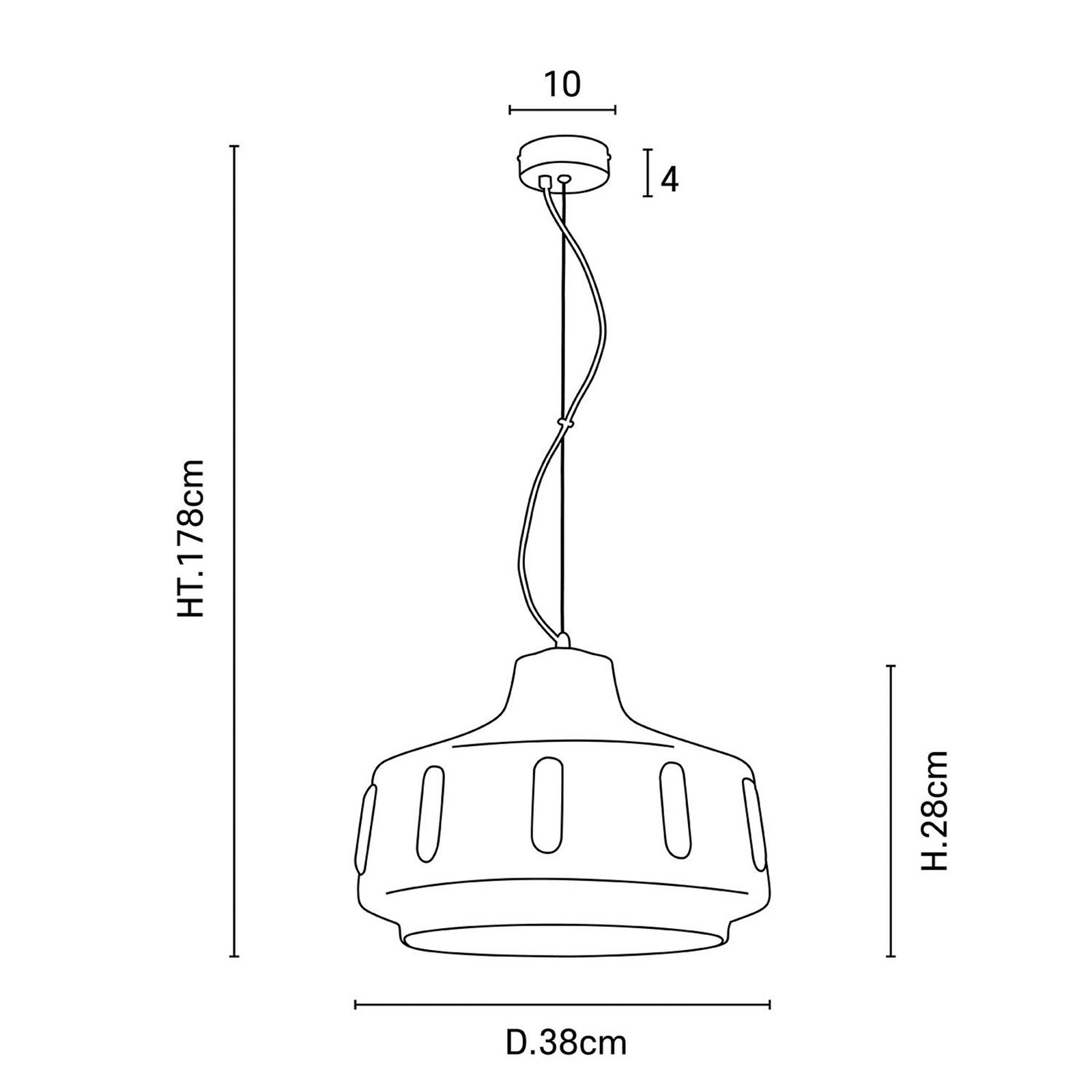 MARKET SET Jimmy hanging light, Ø 38 cm, white, ceramic