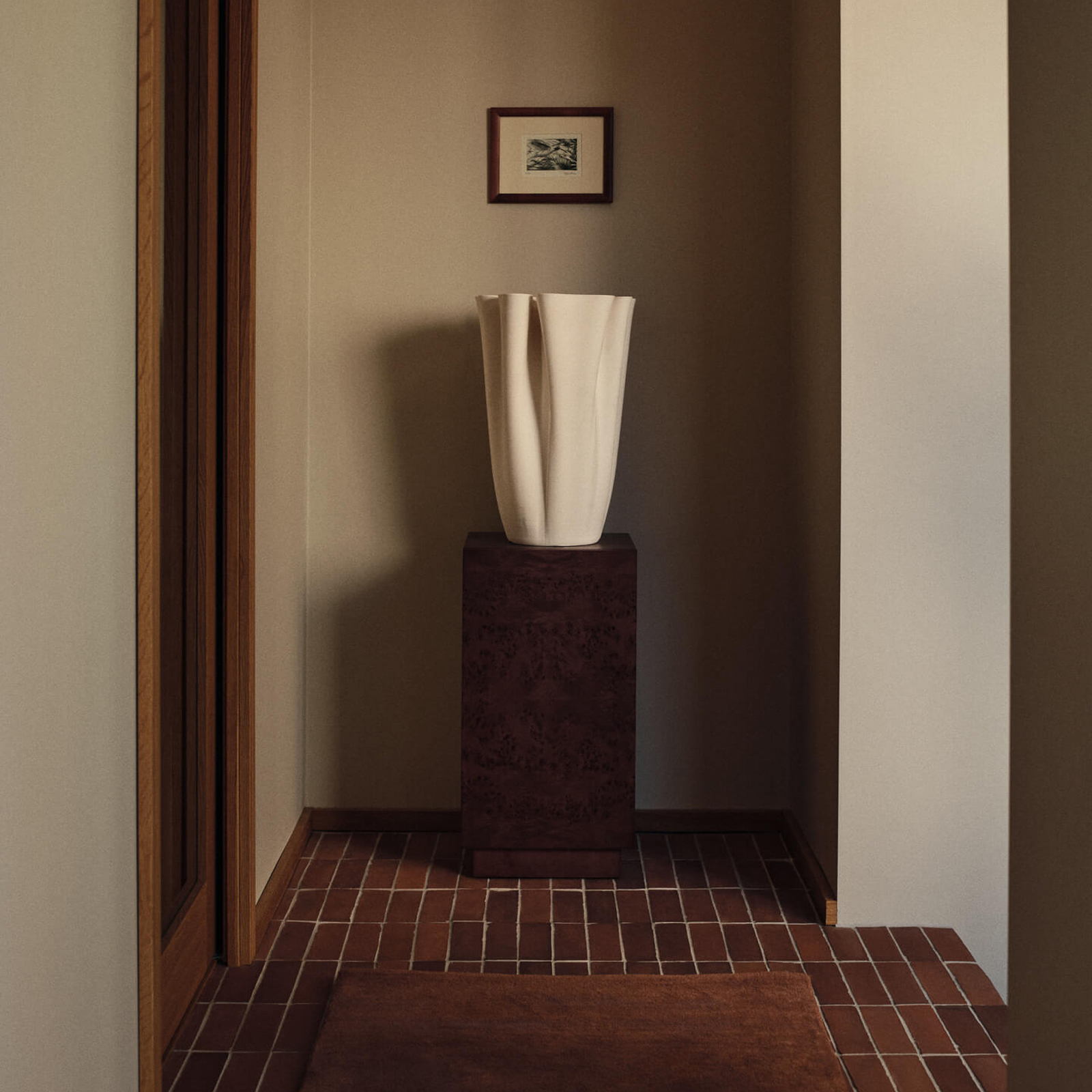 Dedali Vase, weiß, Höhe 50 cm, Steingut - ferm LIVING