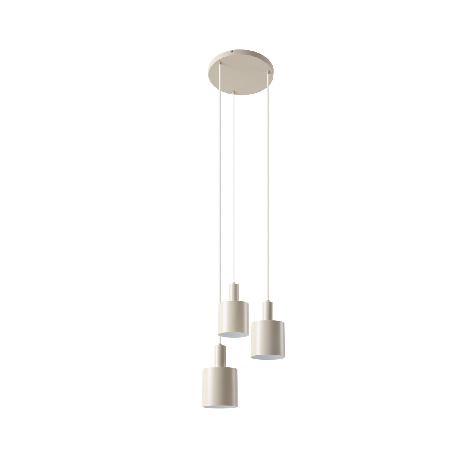 Lindby hanging light Ovelia, beige, round, 3-bulb.