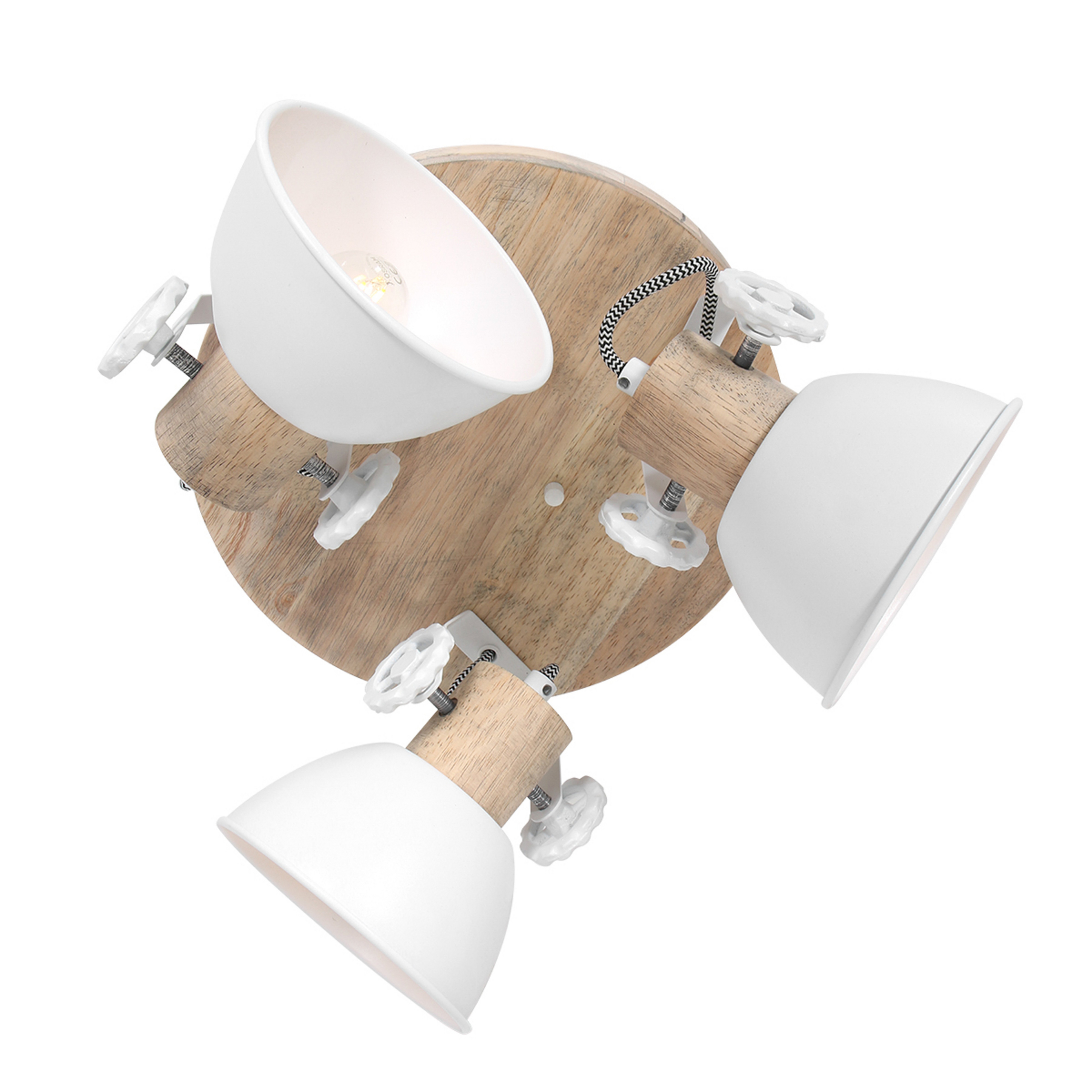 Loftspot Gearwood, 3 lyskilder, rund, hvid