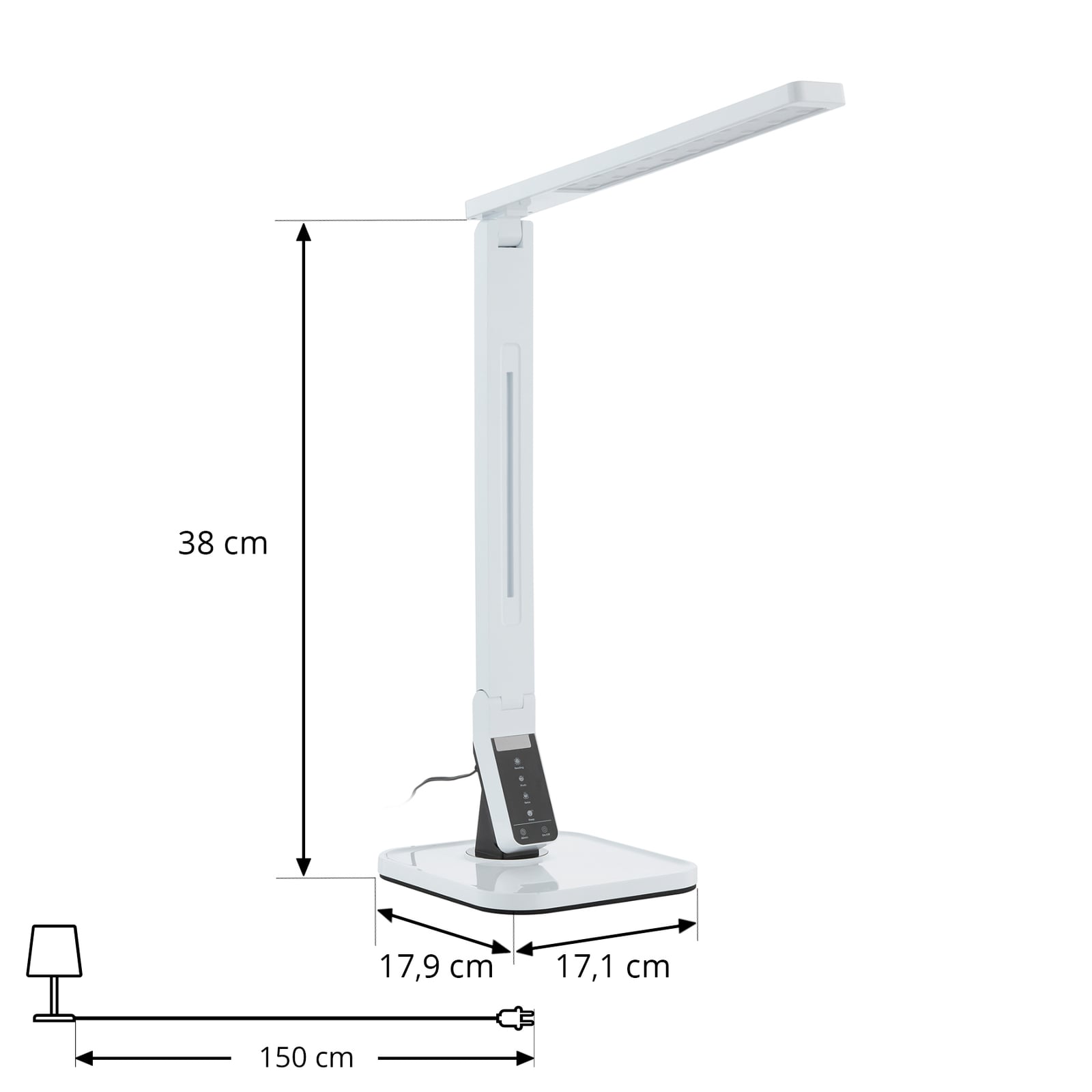 Lindby LED asztali lámpa Eleni, fehér, CCT, dimmelhető