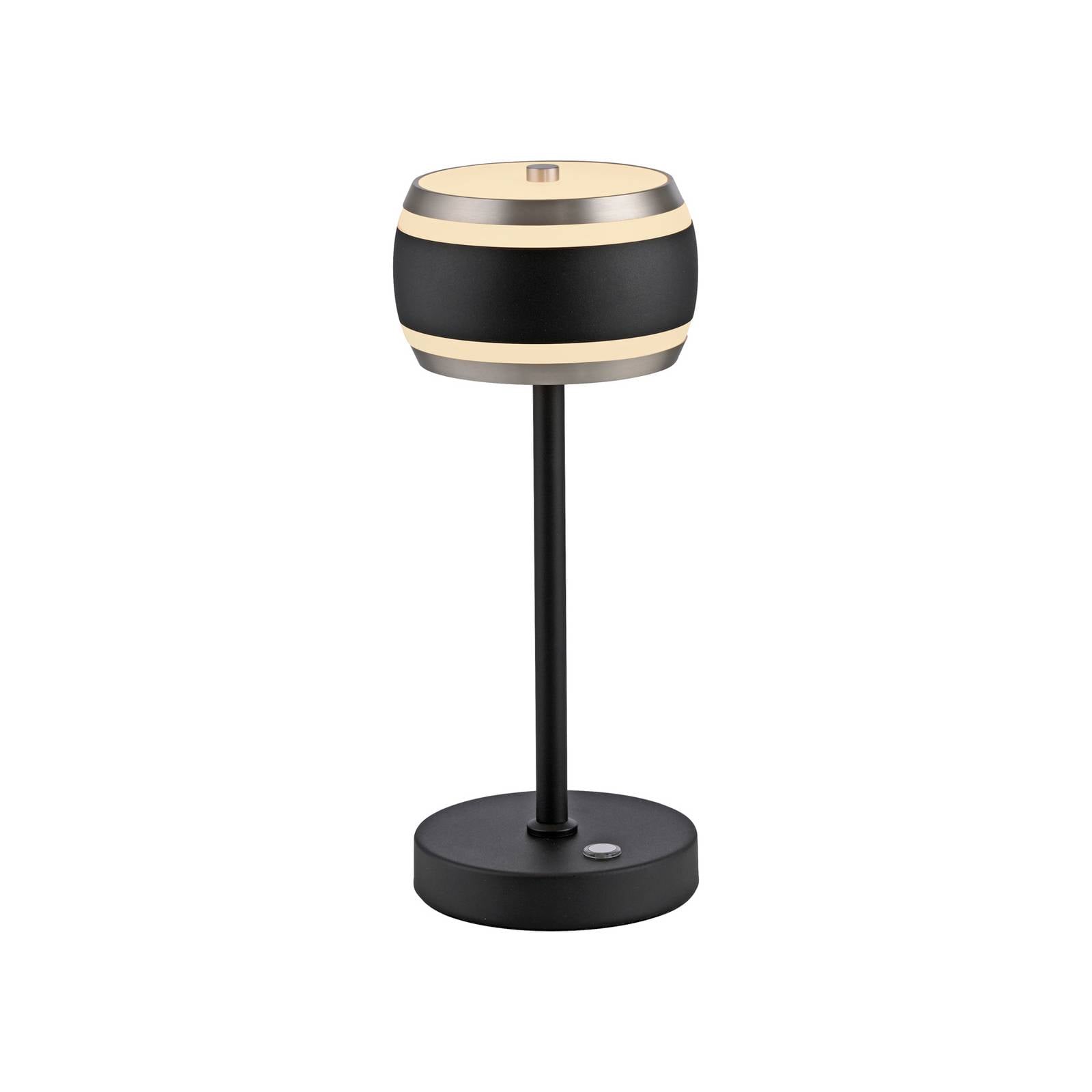 Akku-Tischlampe PURE Falling Rings, black pearl/diamond, CCT