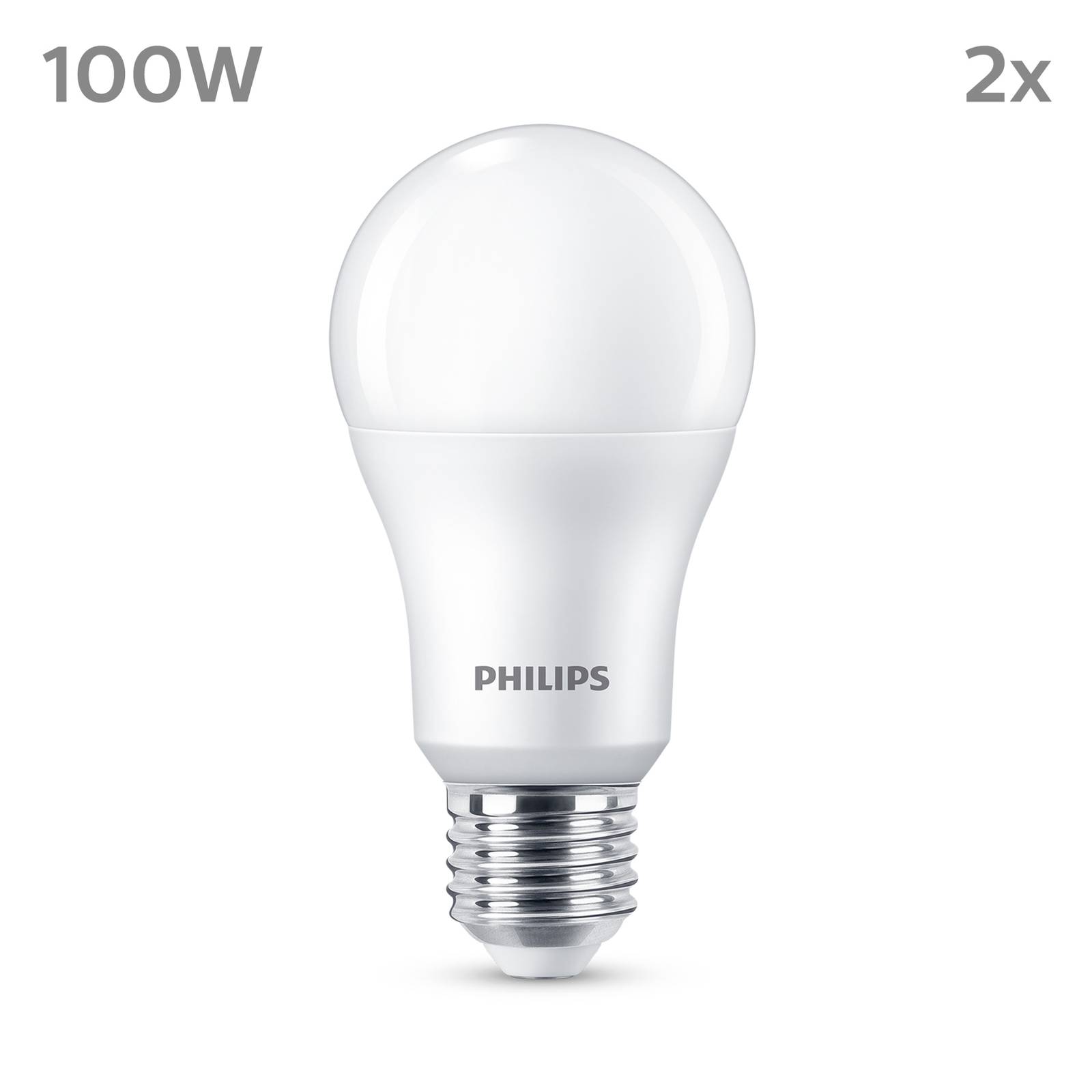 Levně Philips LED žárovka E27 13W 1521lm 2700K matná 2ks