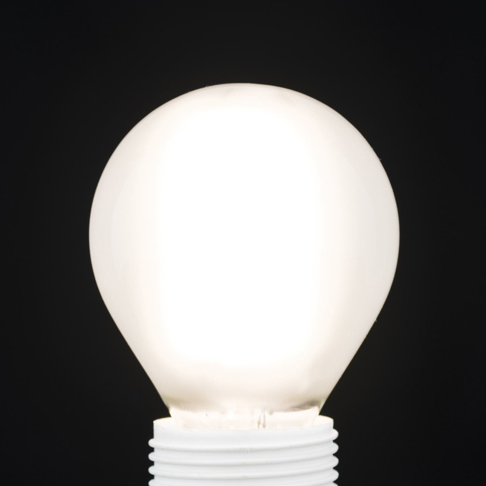 LED-lampa E14 G45, matt, 6W, 2 700 K, 720 lm, dimbar