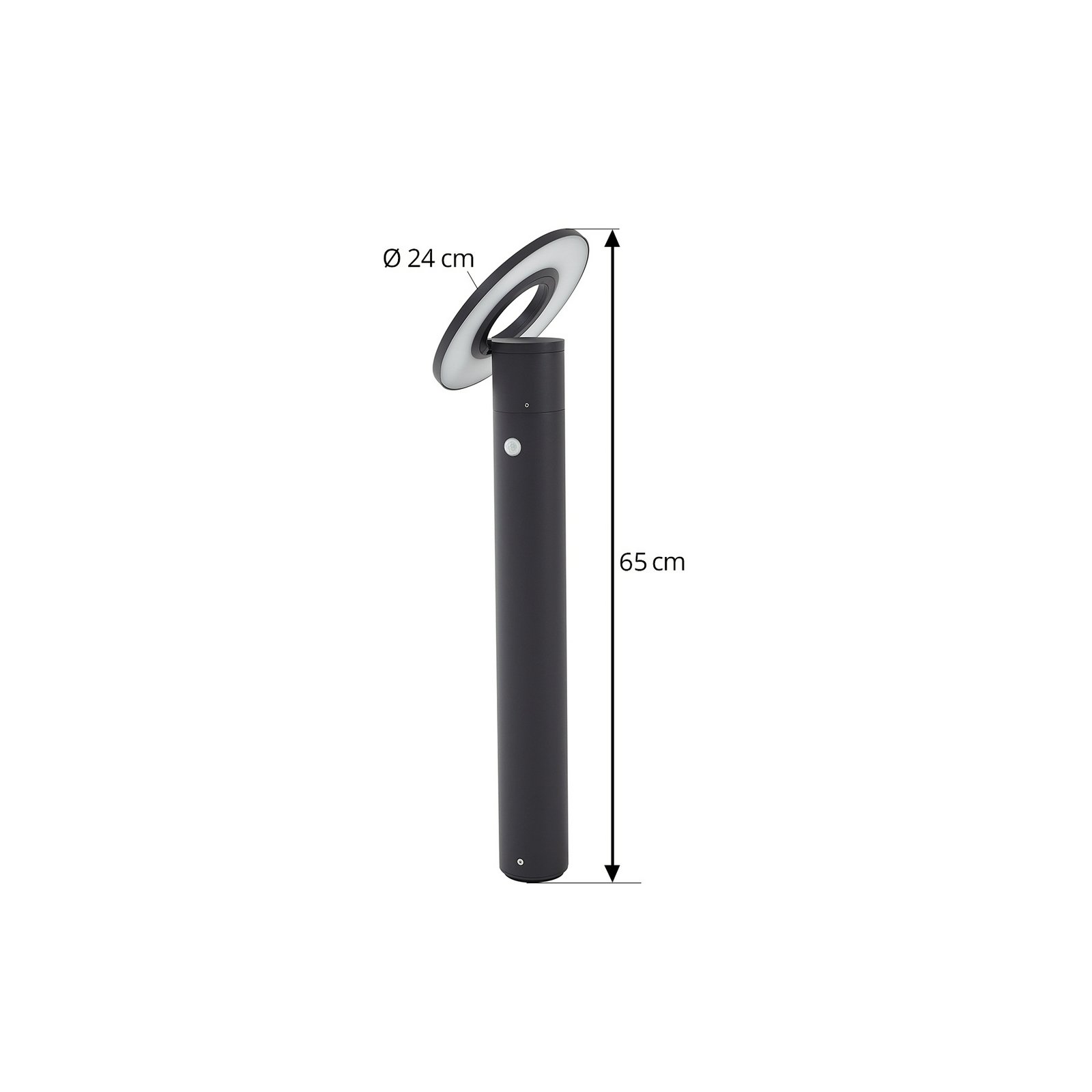 Candeeiro de caminho LED Arcchio Tovio, antracite, Ø 24cm, sensor