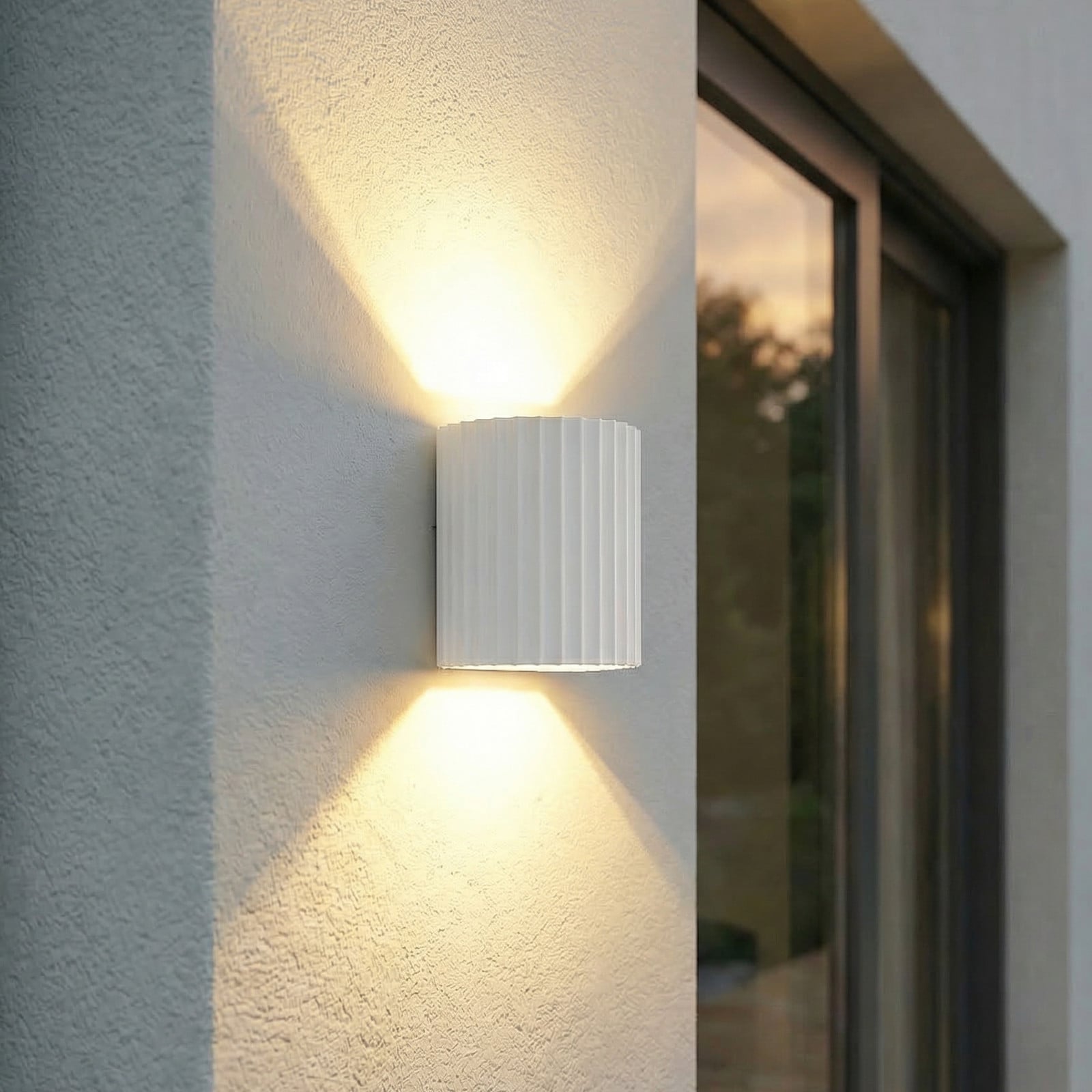 Ralino LED-utomhusv&auml;gglampa, IP65, aluminium, vit, 2 lampor Lindby - Terrass - Modern - Rund