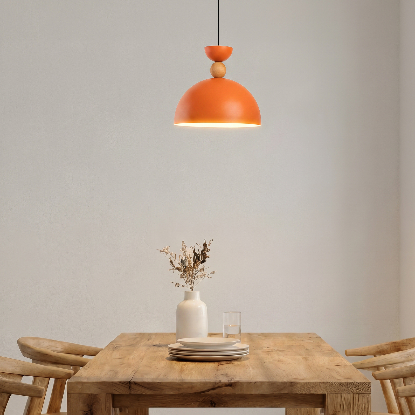 Hängeleuchte Kure, orange, Ø 30 cm, Metall, E27 Hängeleuchte Kure, orange, Ø 30 cm, Metall, E27