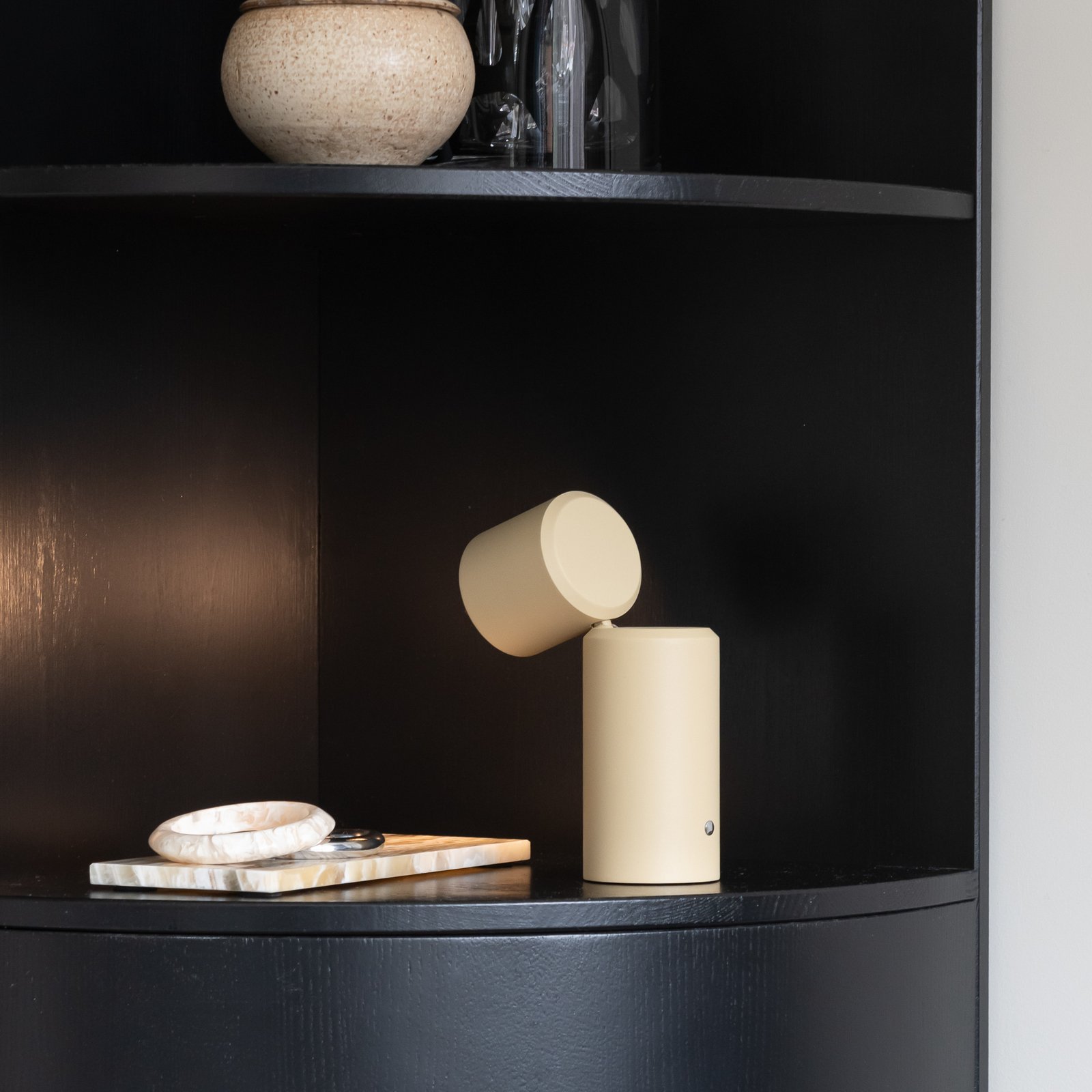 IT'S ABOUT ROMI LED-Akkutischlampe Milan, beige, 19 cm