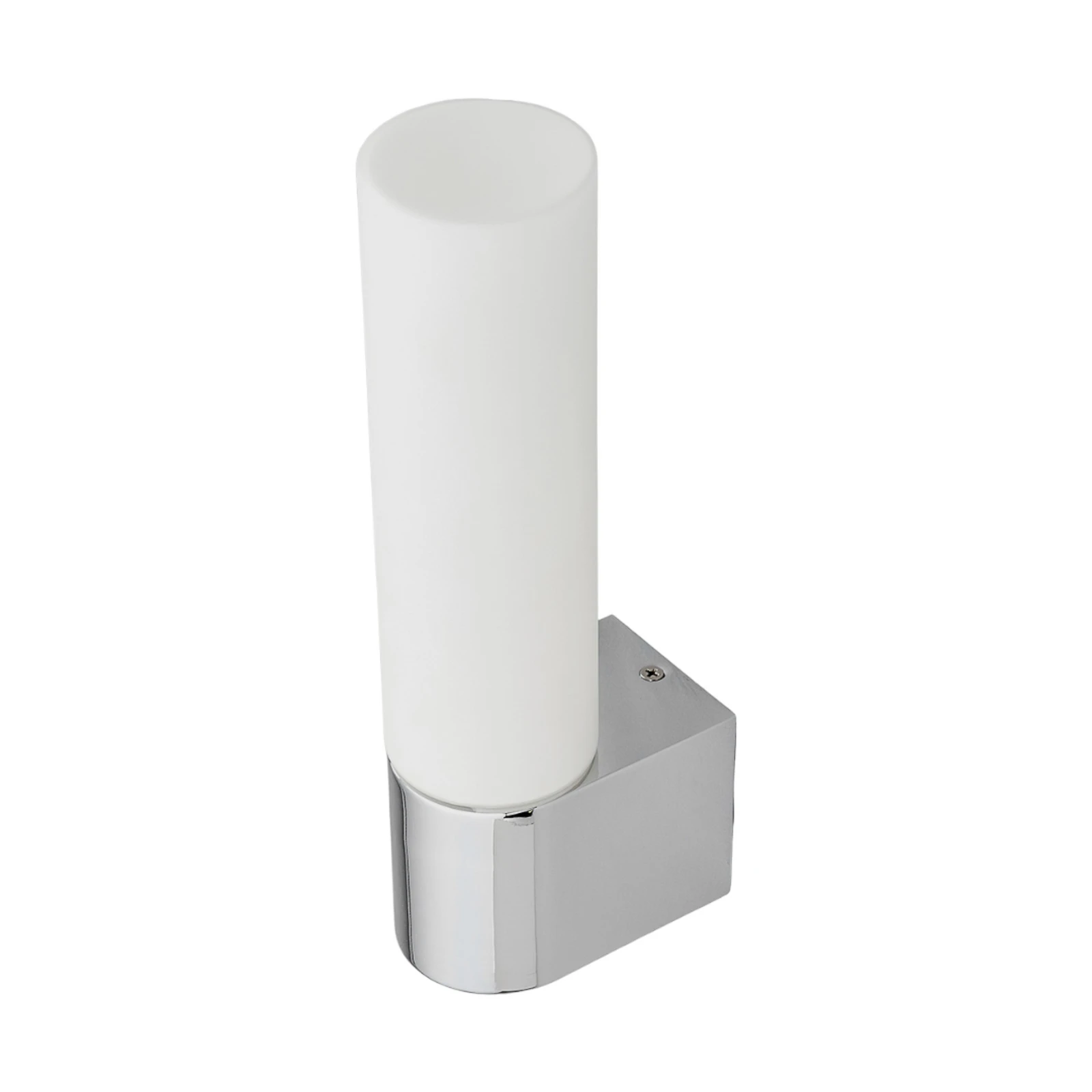 Lindby lámpara de espejo Melike, 27 cm, cromo, IP44, toma de corriente