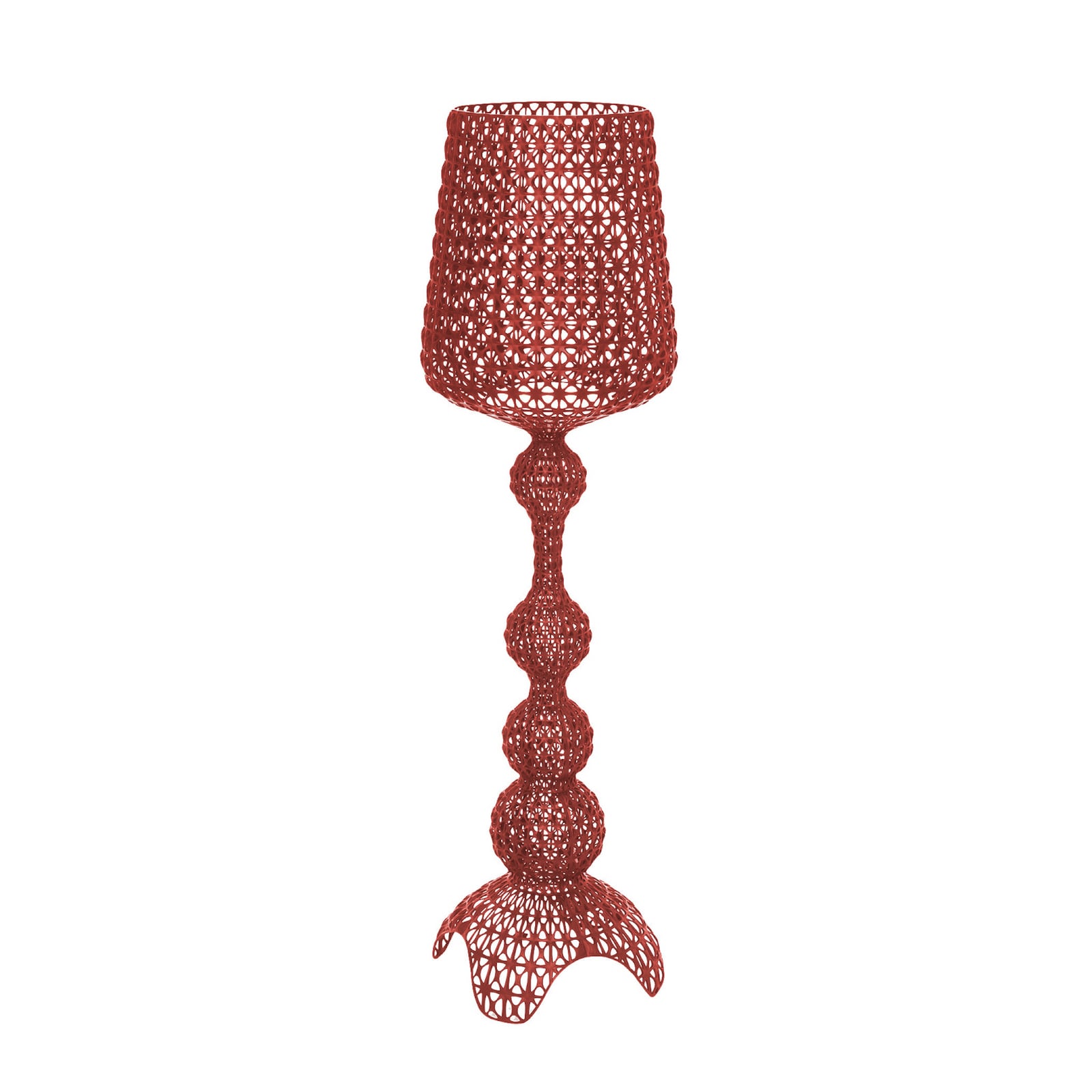 Lampa stojąca LED Kabuki, bordowa, 166 cm, ściemniana – Kartell