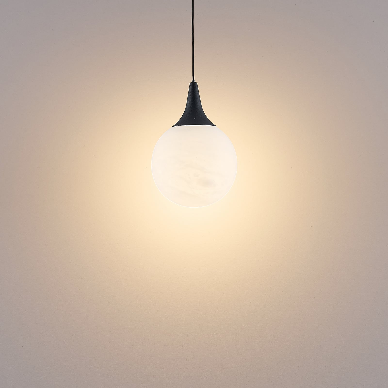 LED-ripplamp ARE, must, alabaster, Ø 10 cm, CCT, DALI