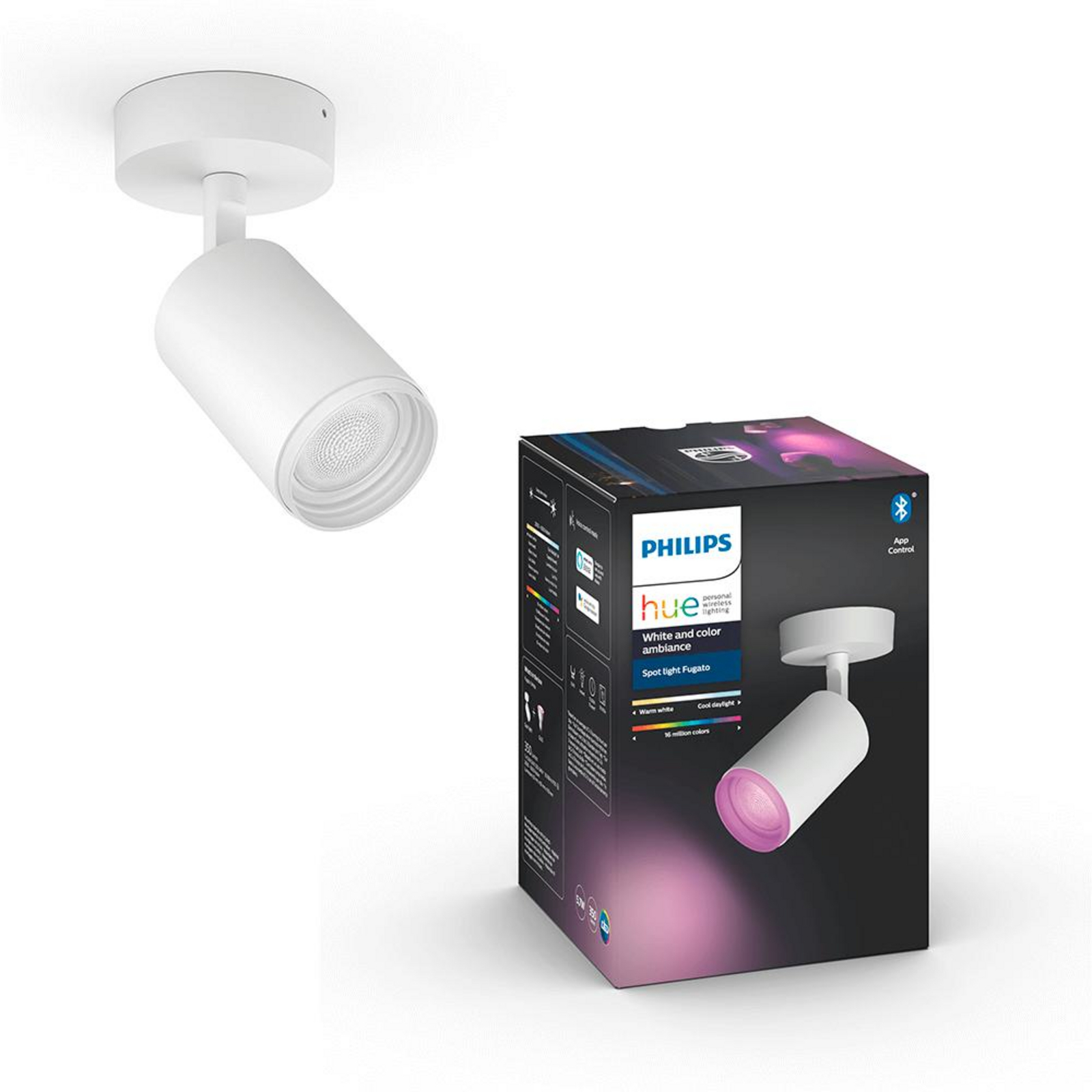 Fugato Singur Spot Plafonieră Bluetooth White/Color Amb. White - Philips Hue