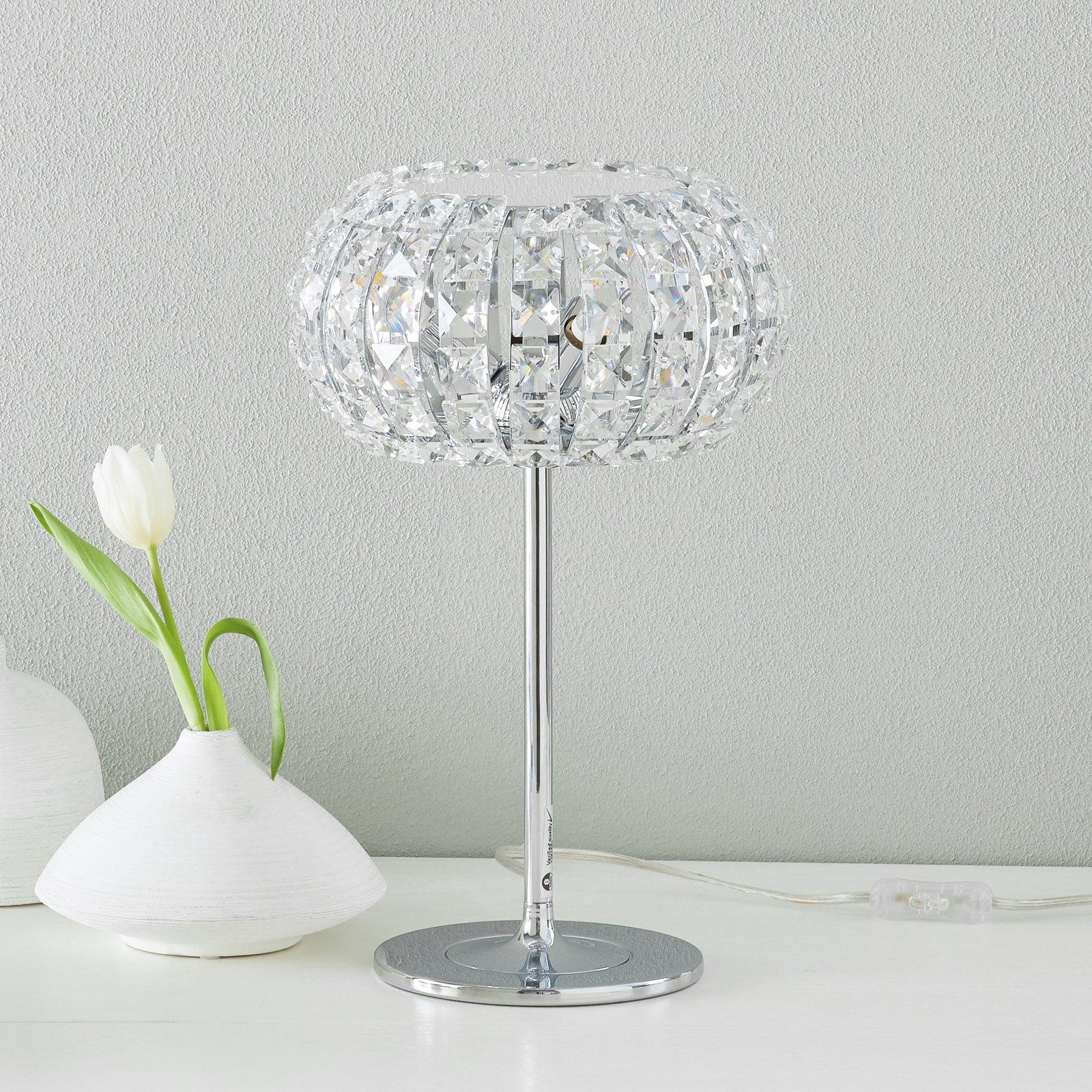 Asztali lámpa DIAMOND kristályokkal 24 cm
