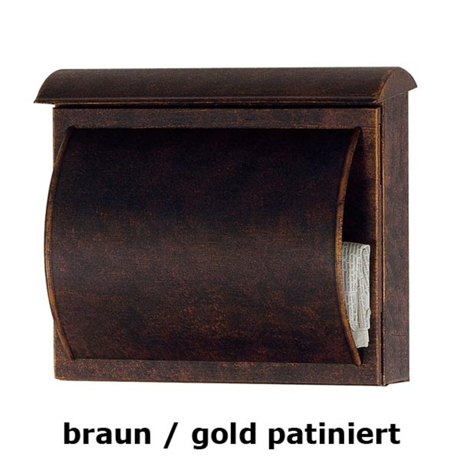 TORES postkasse i brunt og gull
