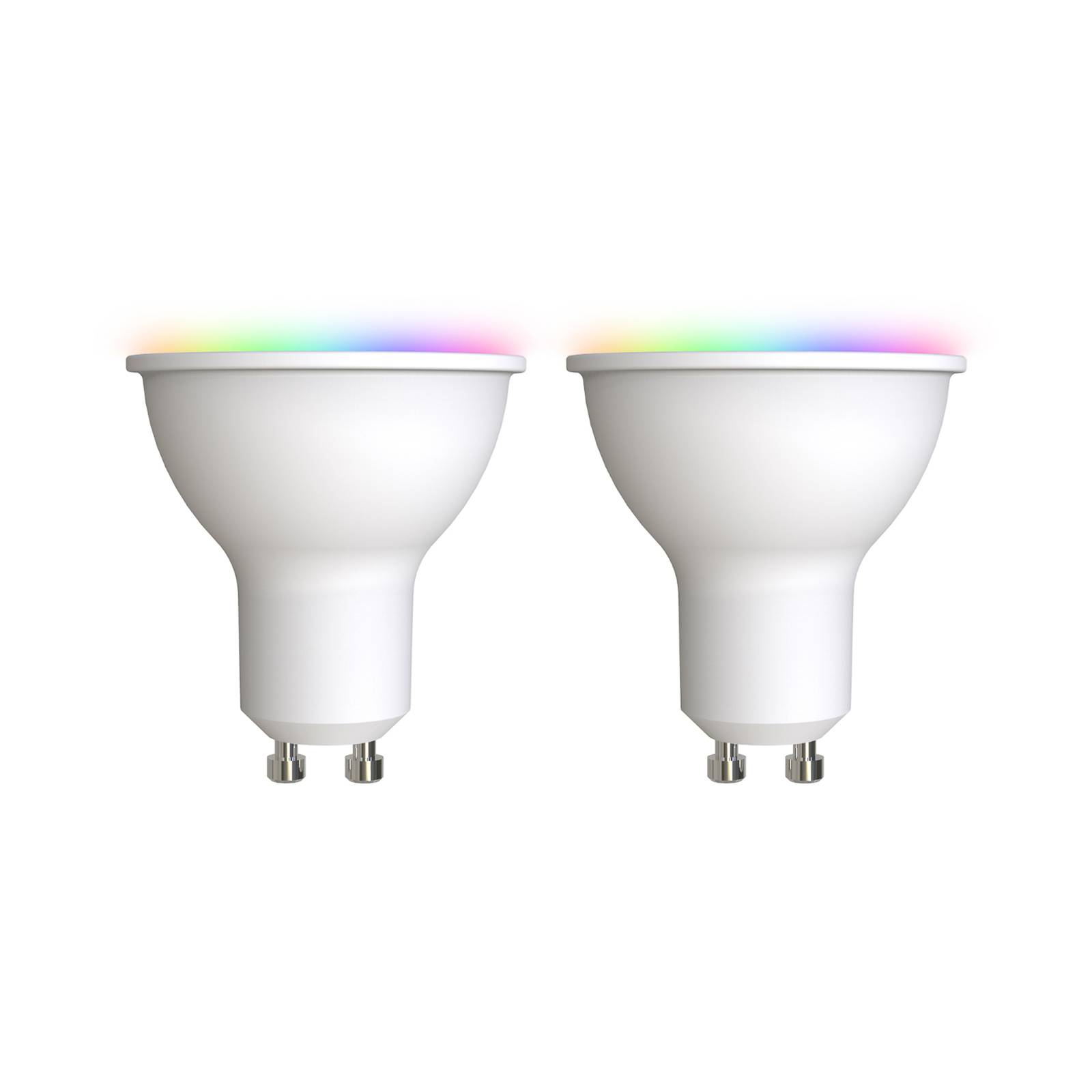 Prios LED-GU10 plast 4,7W RGBW WLAN opal 2stk