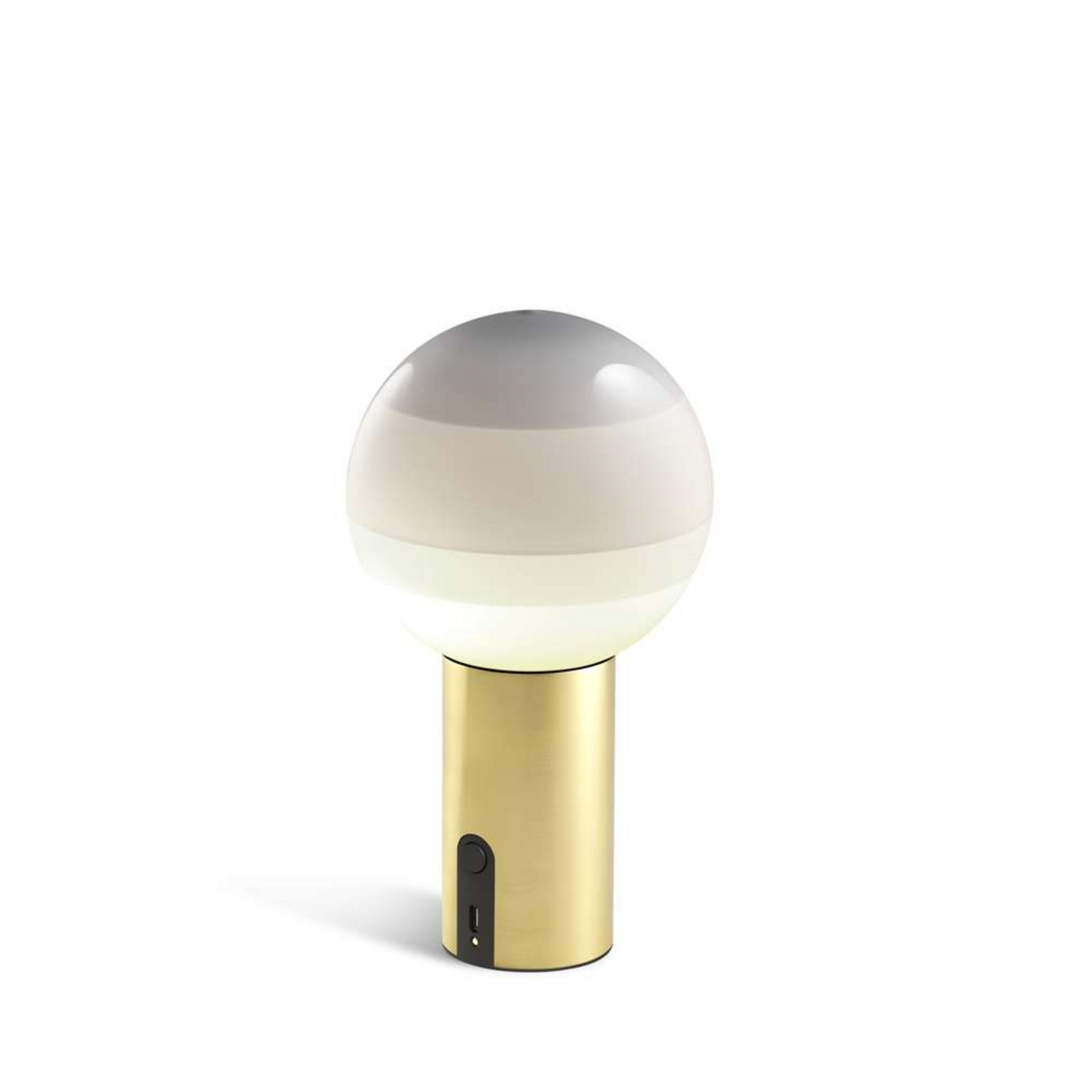 Dipping Light rechargeable table lamp, white/brass, dimmable - MARSET