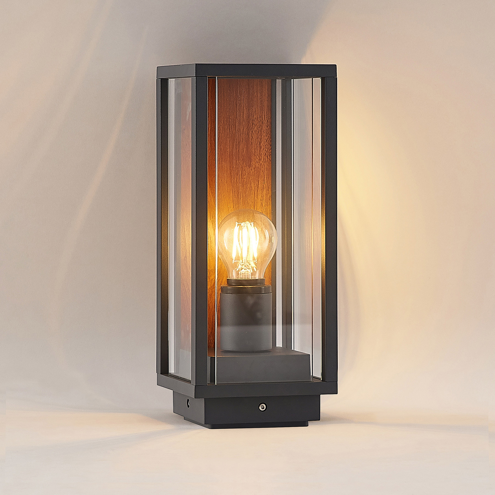 Lucande Elwin lámpabúra, szögletes, alu, 35 cm