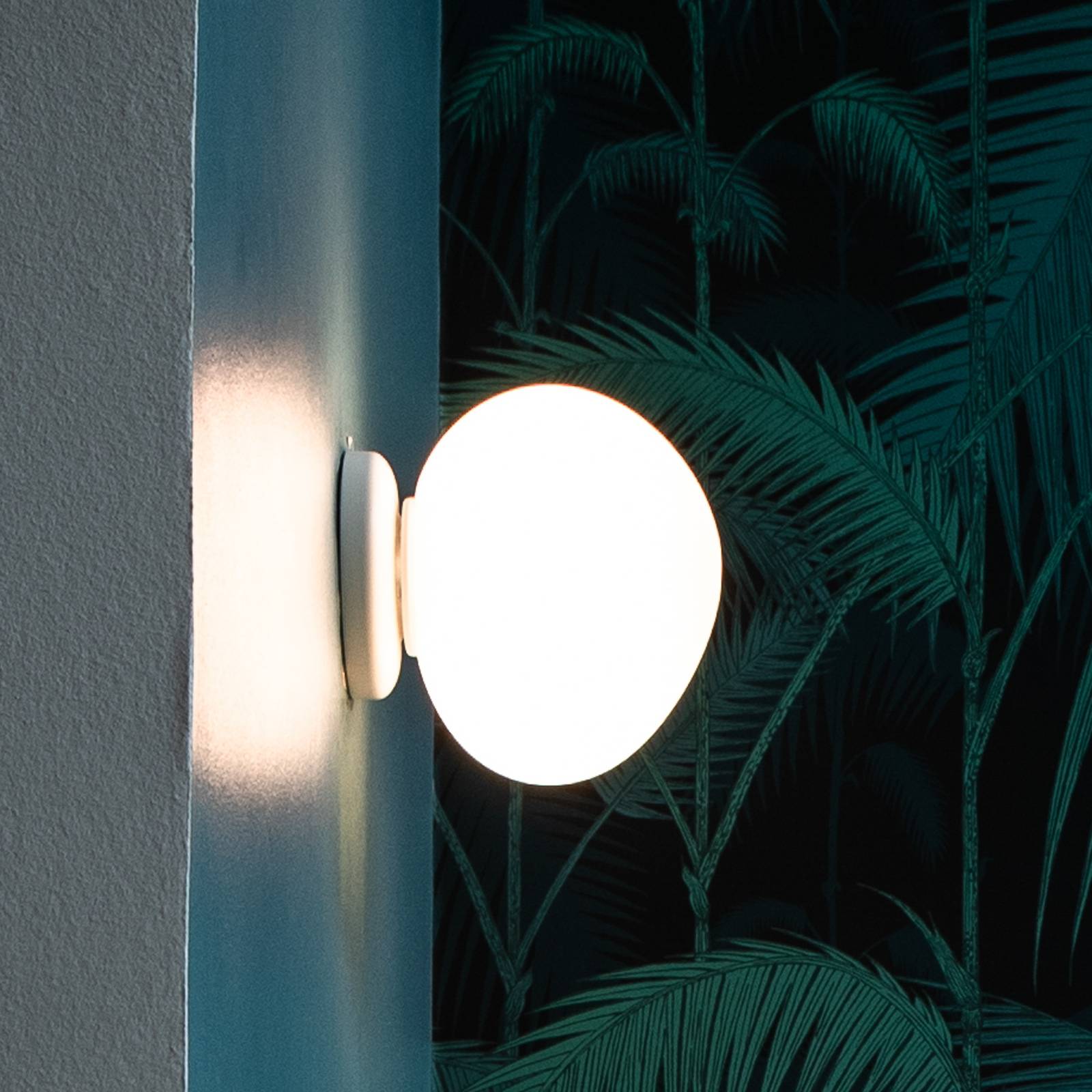 Foscarini foscarini Gregg piccola wandlamp wit IP40, voor hal, glas, polycarbonaat, G9, 8 W, B: 11 cm, H: 13 cm