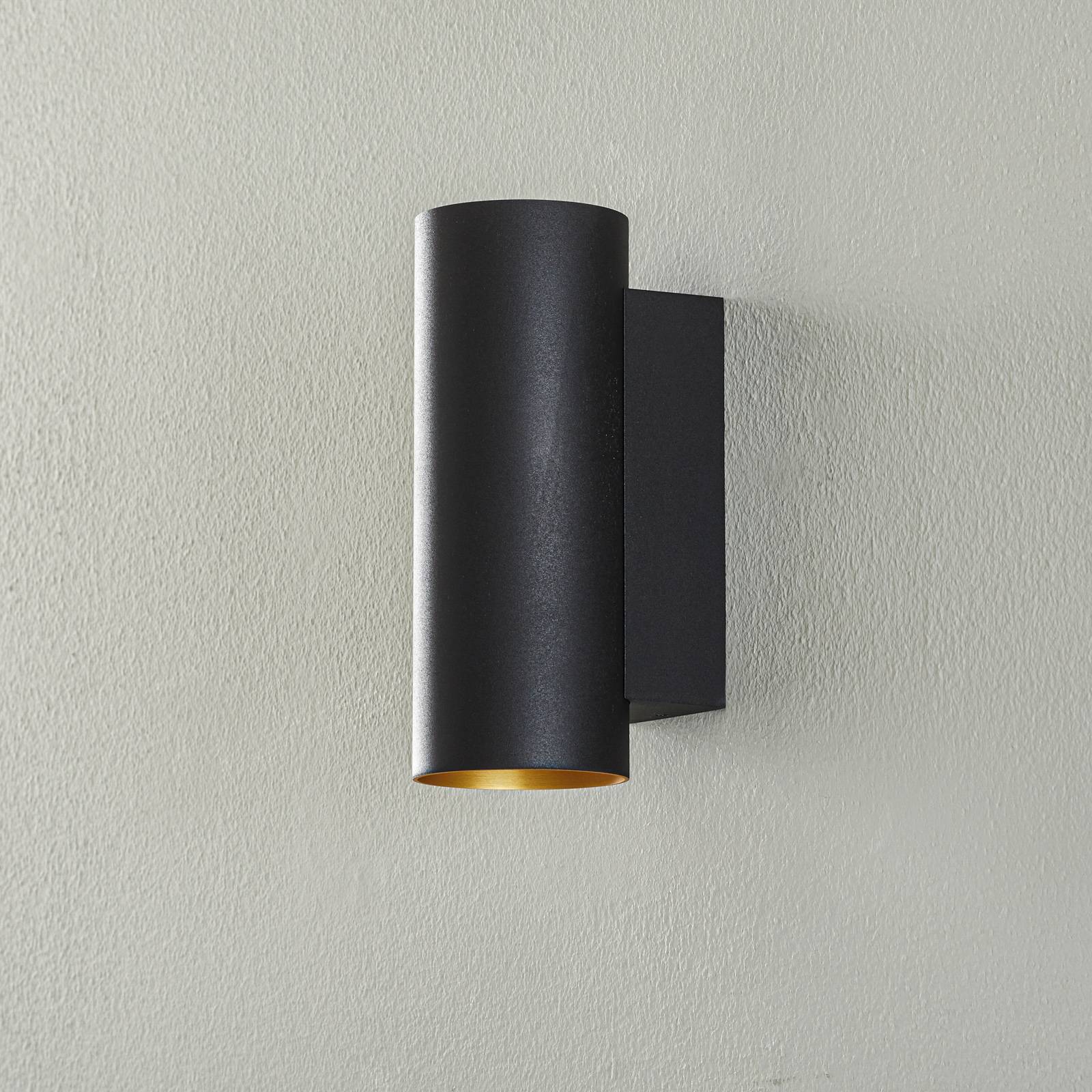 BEGA Studio Line wandlamp rond zwart/goud 21cm