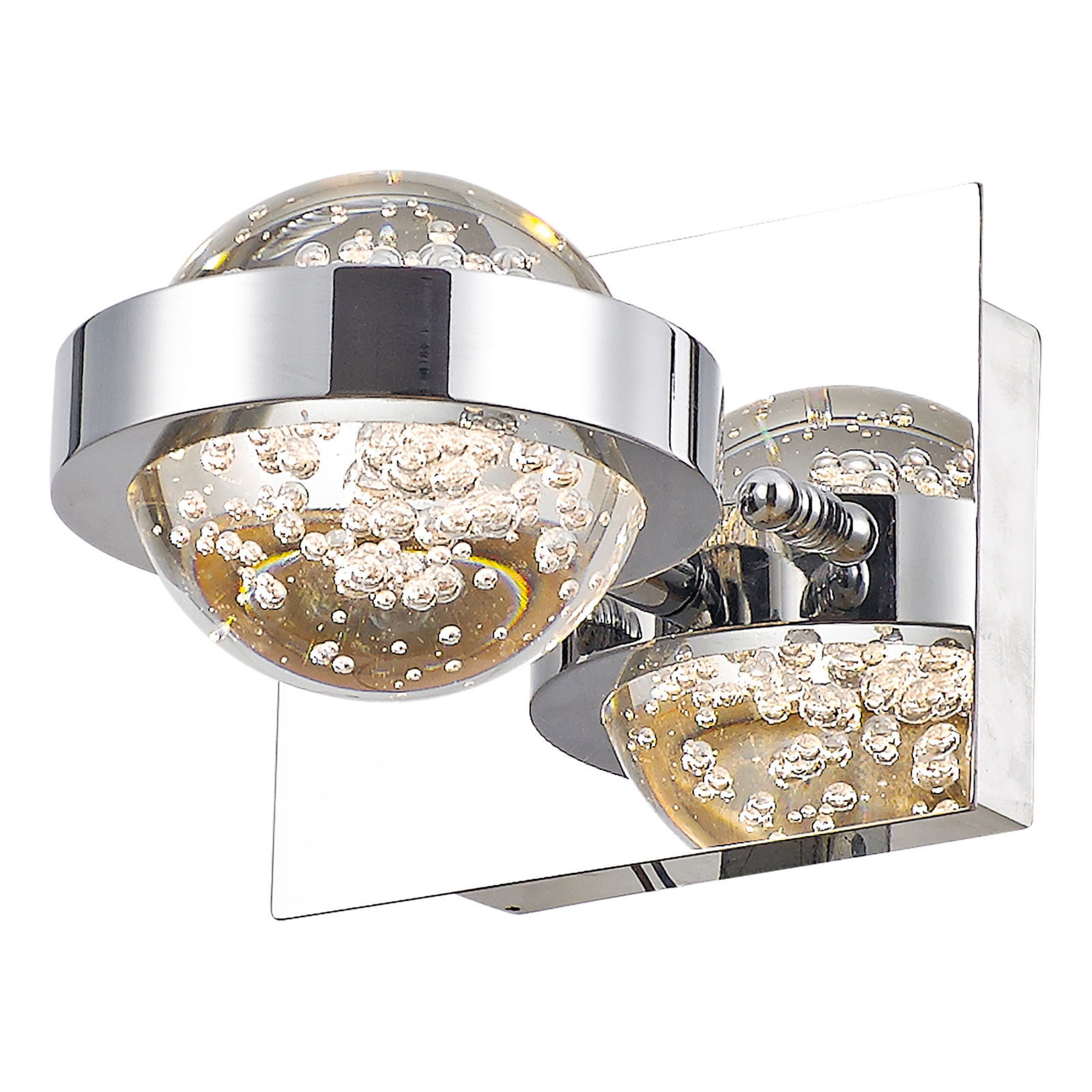 Livia LED wall light in chrome with bubble glass