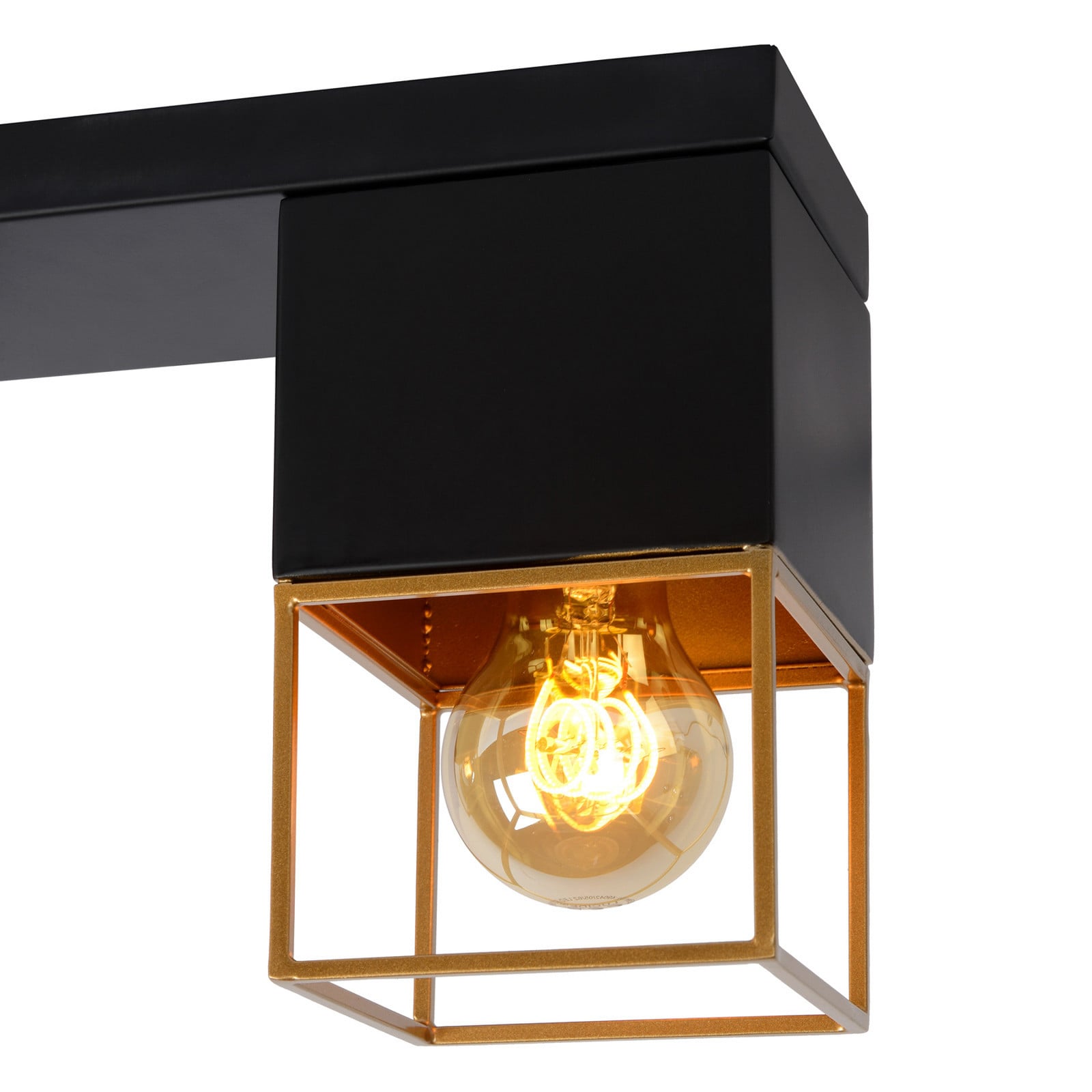 Lucide Plafonieră Rixt negru unghiulară 3 becuri - Camera de zi / sufragerie - Modern - negru alamă - Metal