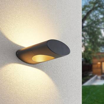 Lucande Forama LED-Außenwandleuchte, dunkelgrau