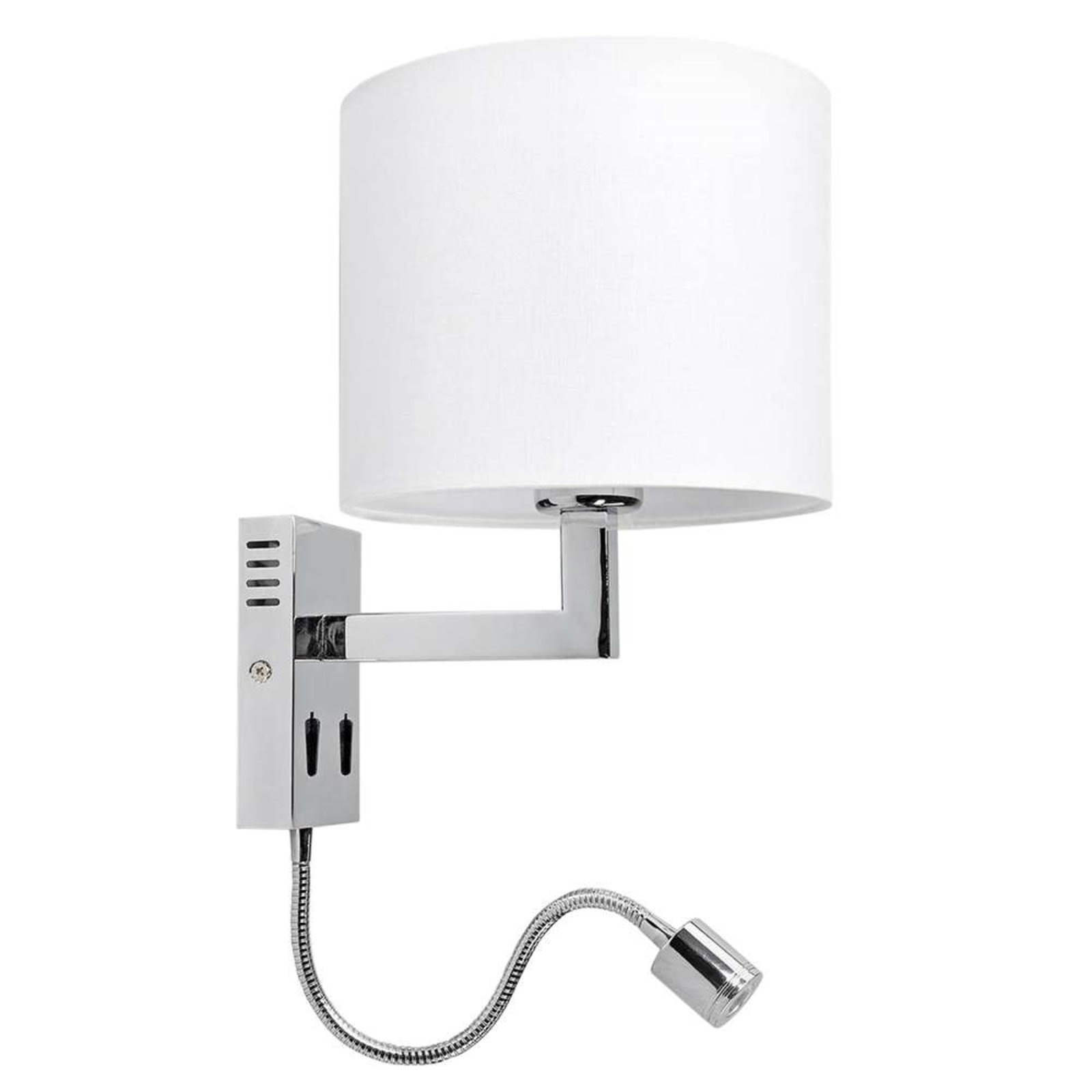 Taron Wall Lamp White/Chrome - Lucande