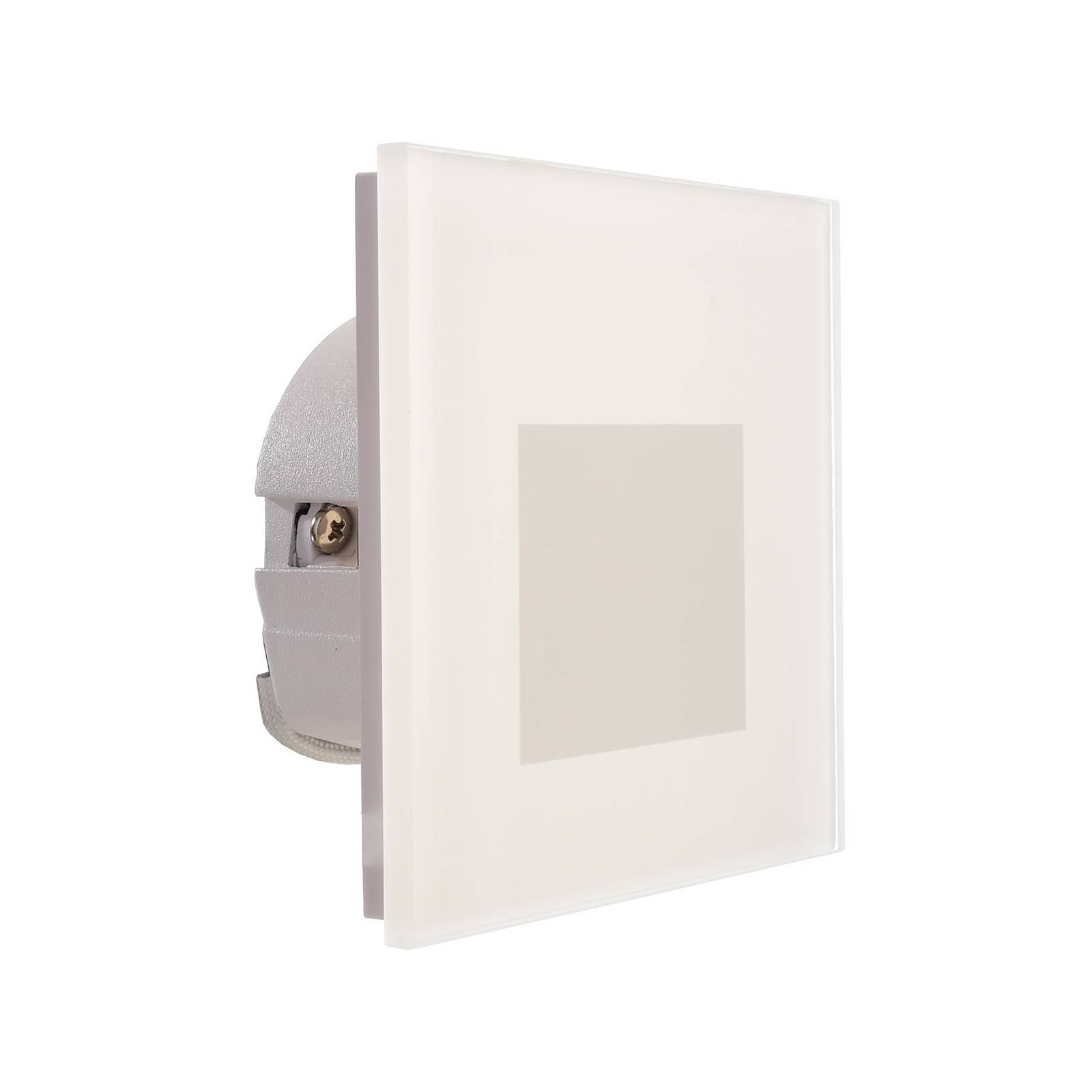 LED-Wandeinbaulampe SET Alwaid, Milchglas, 8 x 8 cm, 2.700 K