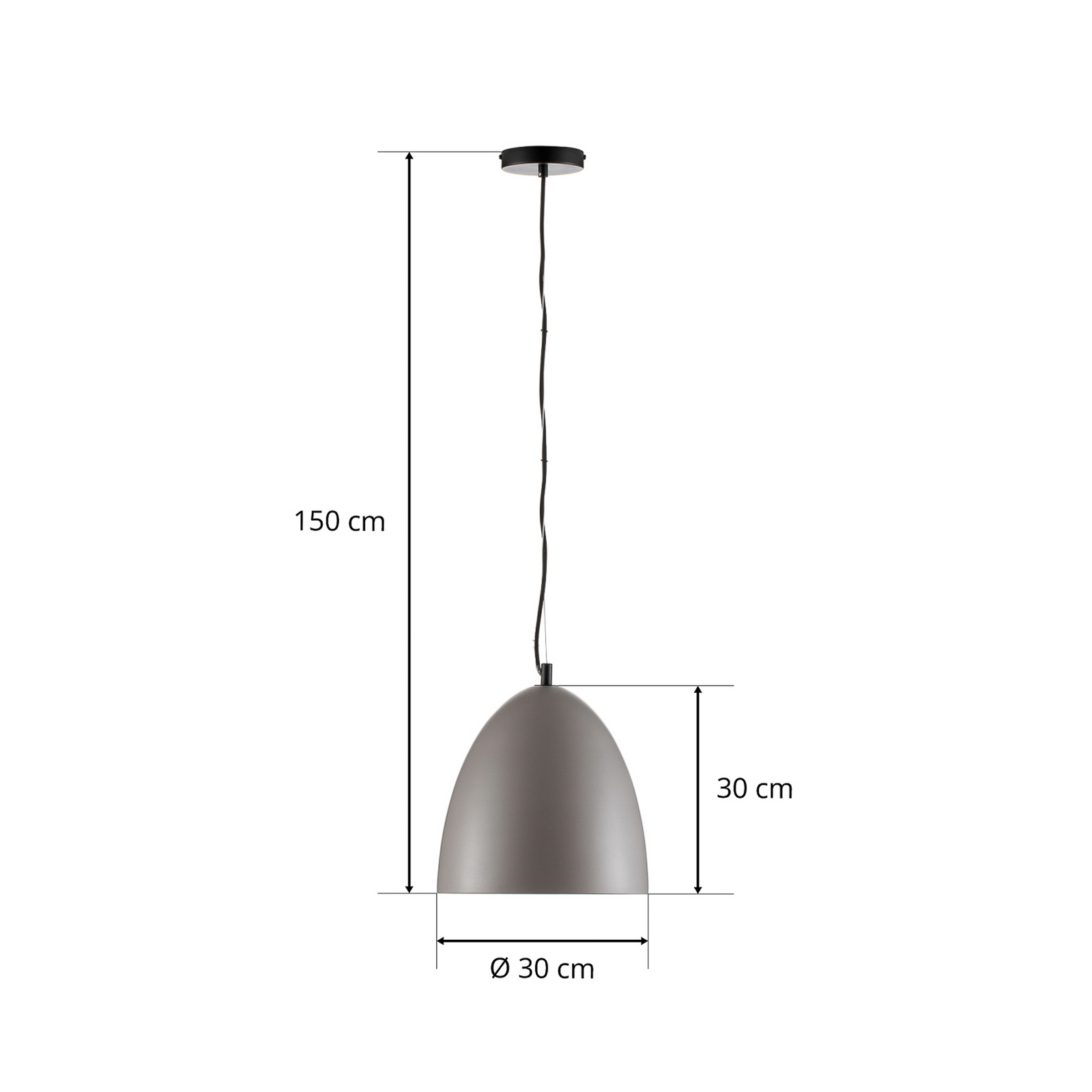 Lampada a sospensione Enon di cemento, Ø 30 cm