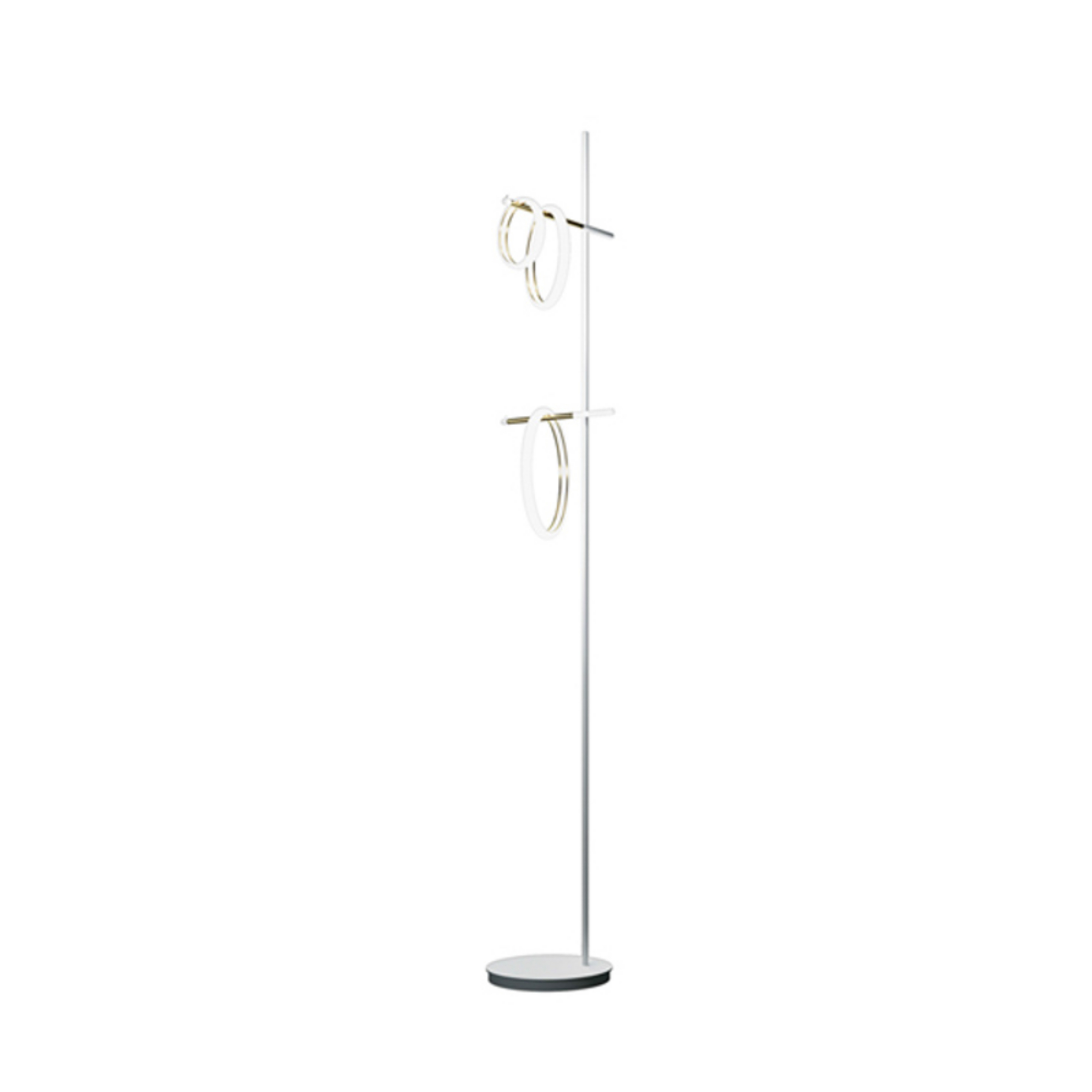 LED-Stehleuchte Ulaop, drei Ringe, weiß