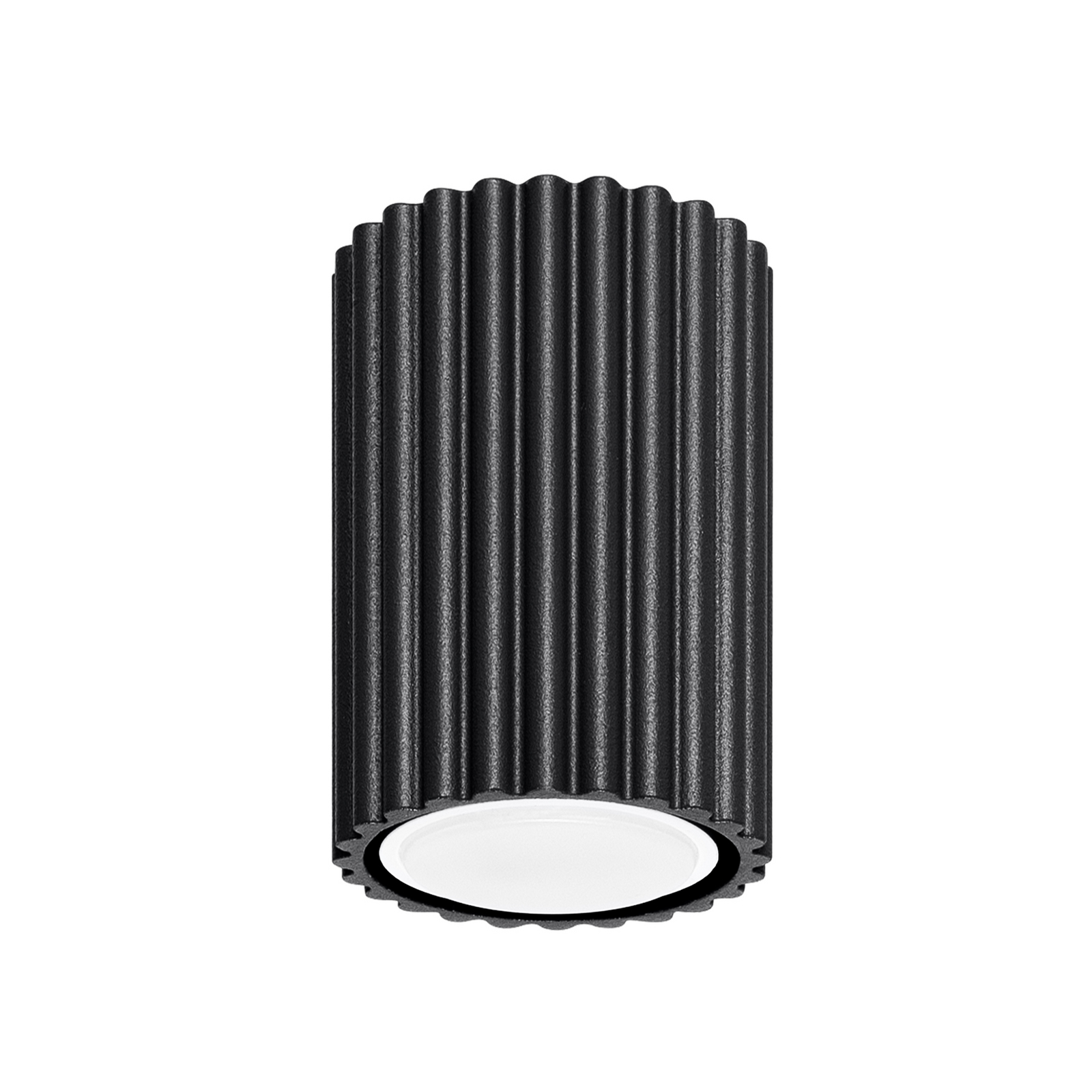 Taklampe i karbon, svart, høyde 10 cm, aluminium