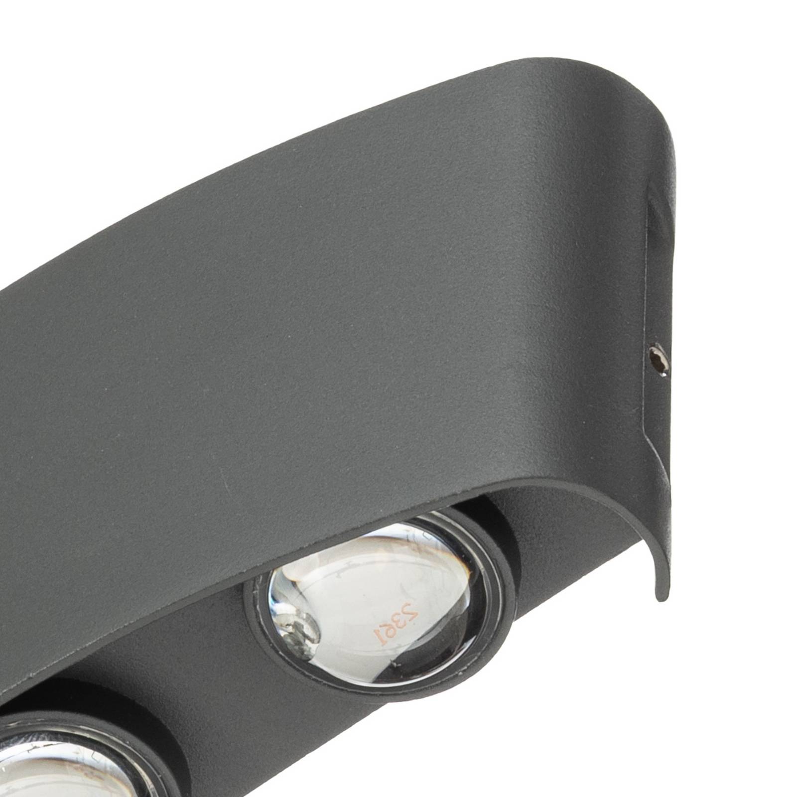 Lindby kinkiet zewnętrzny LED Ithan, 3-punktowy, antracyt, 17 cm