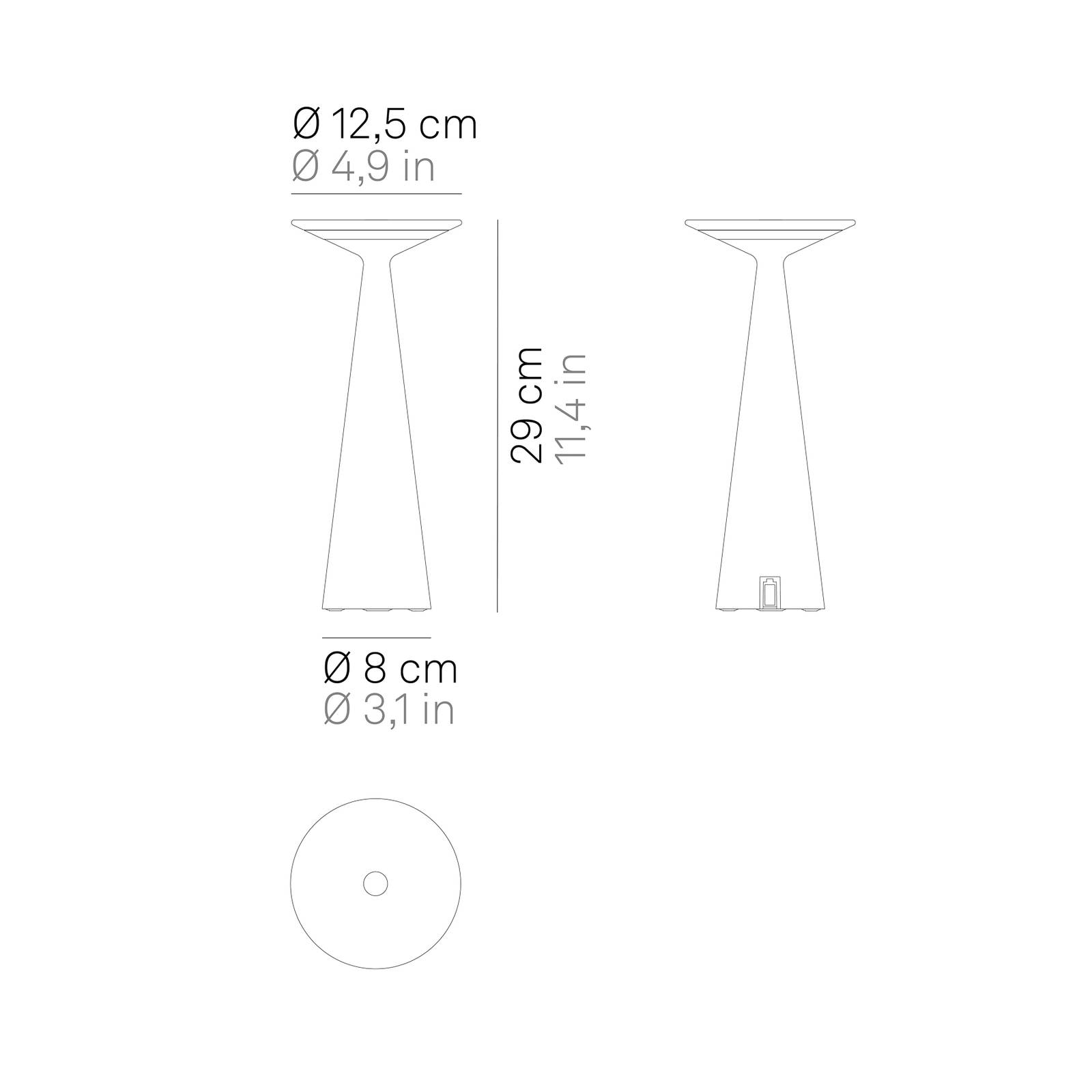 Akumulatorowa lampa stołowa Zafferano Dama IP54 czarna