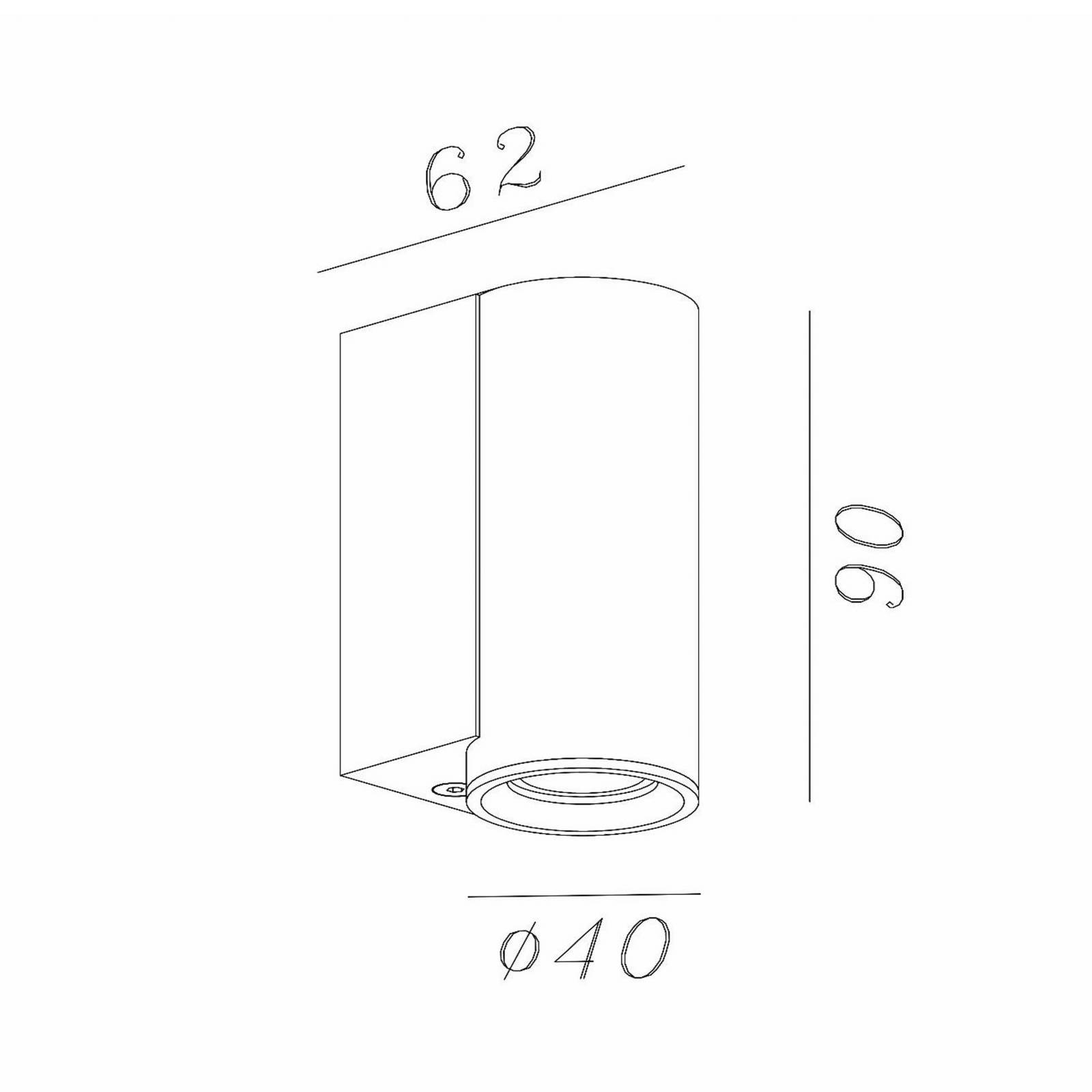 Wandstrahler Dupla, rostfarben, Höhe 9 cm, Metall günstig online kaufen