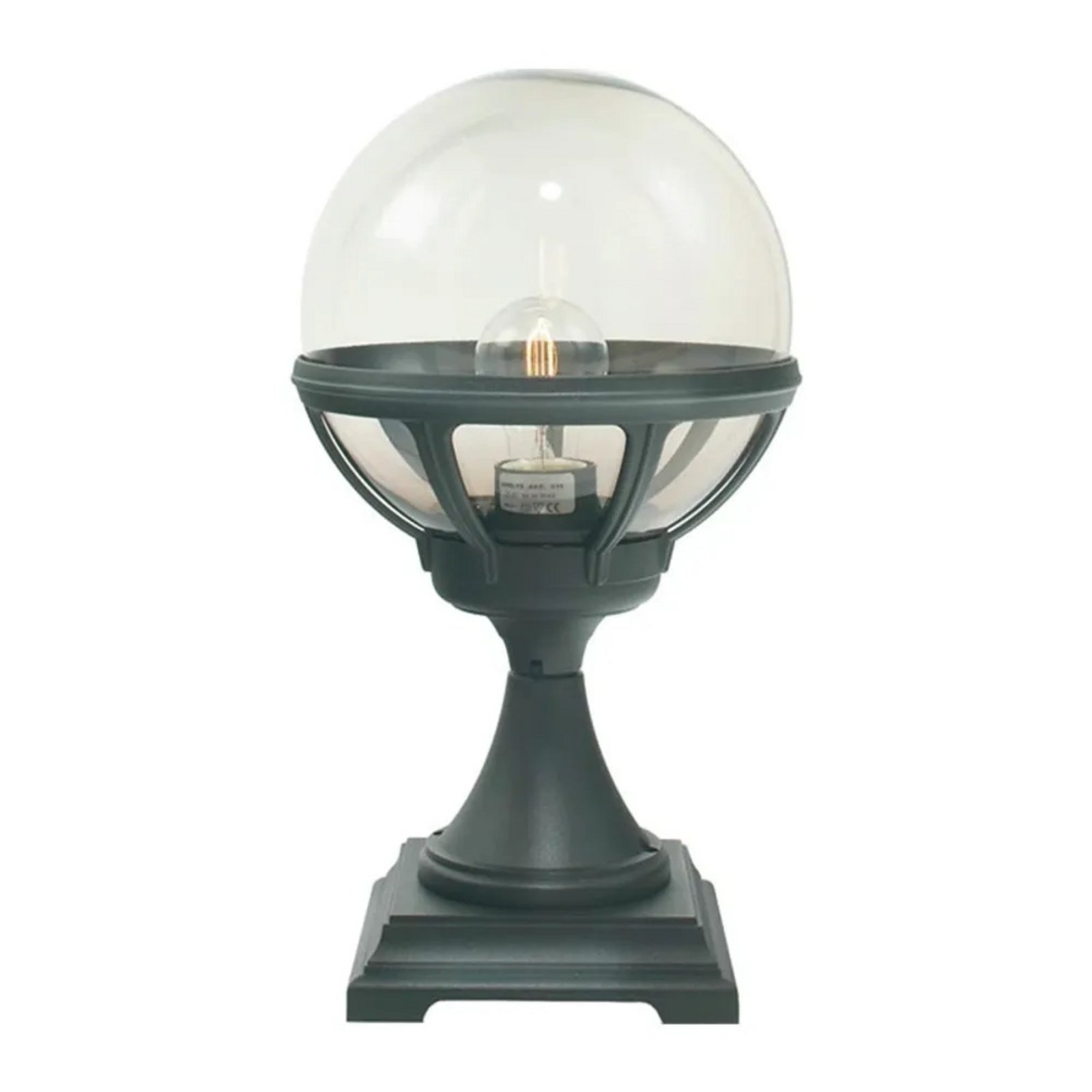 Bologna Outdoor Bed Lamp Small Clear/Black - Norlys