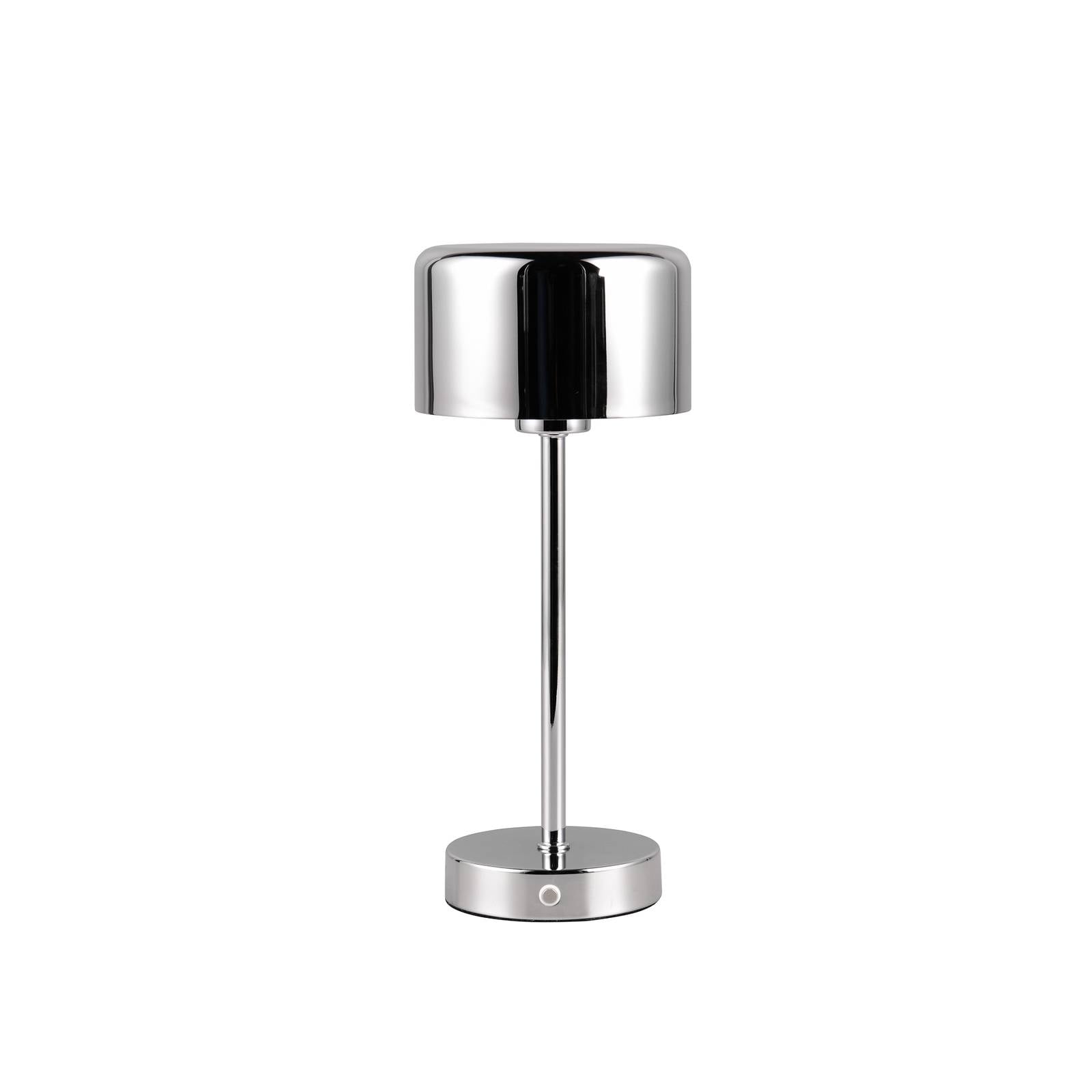 Akku Tischleuchte jeff per usb aufladbar Sensordimmer Silber Chrom 30cm