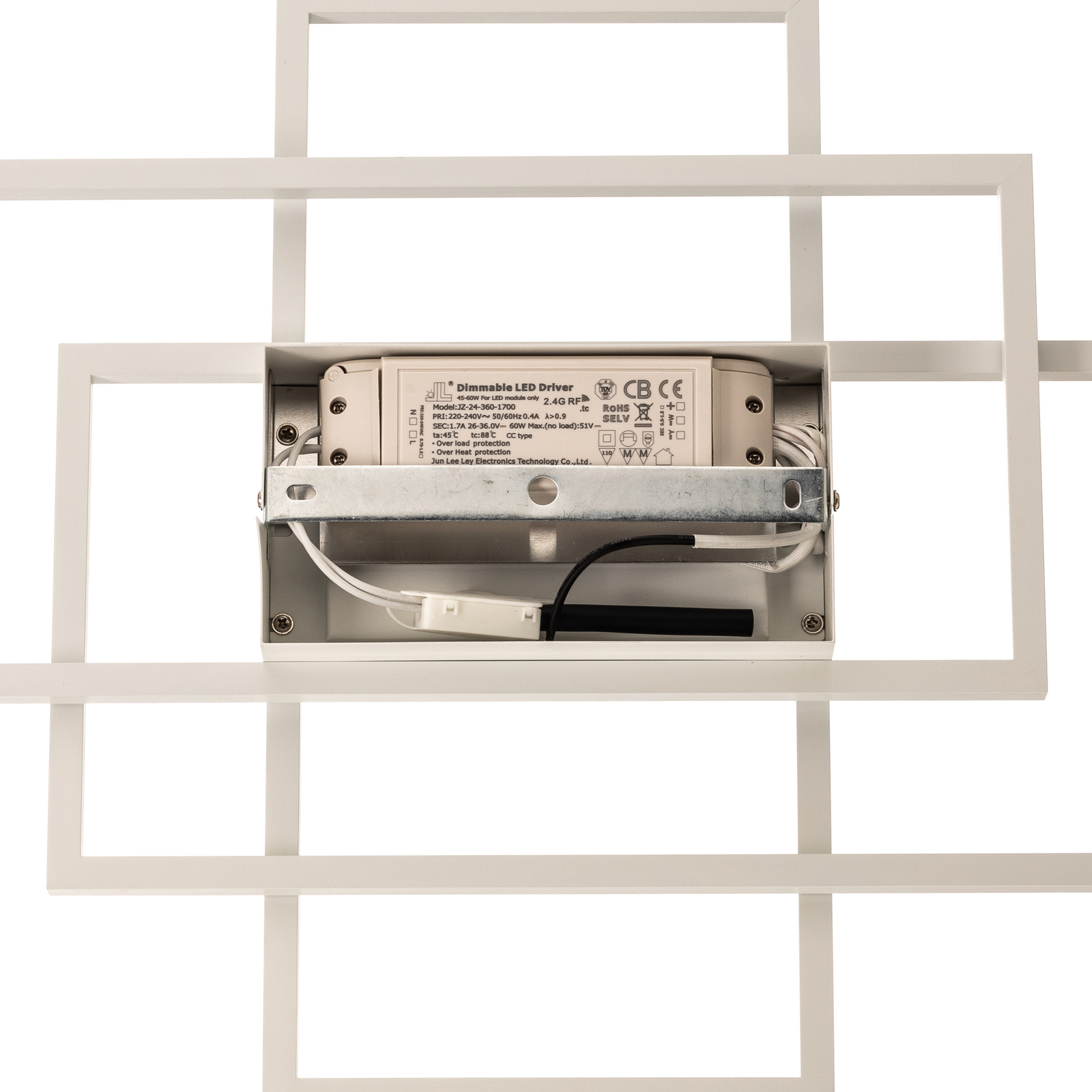 Lindby Ismera plafón LED 3 marco, blanco