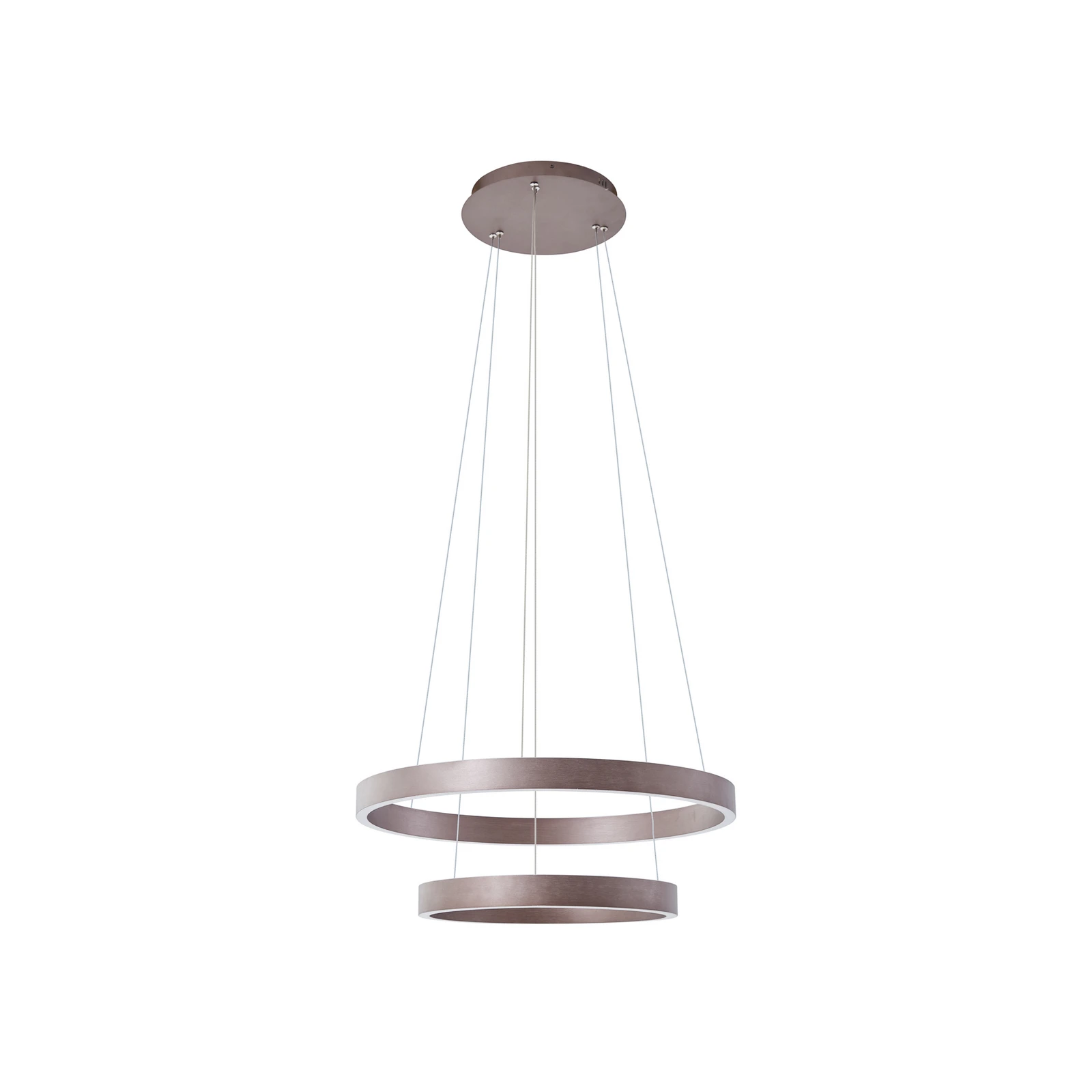 Lucande Smart Suspension LED Yonam, café, à 2 lampes, Tuya