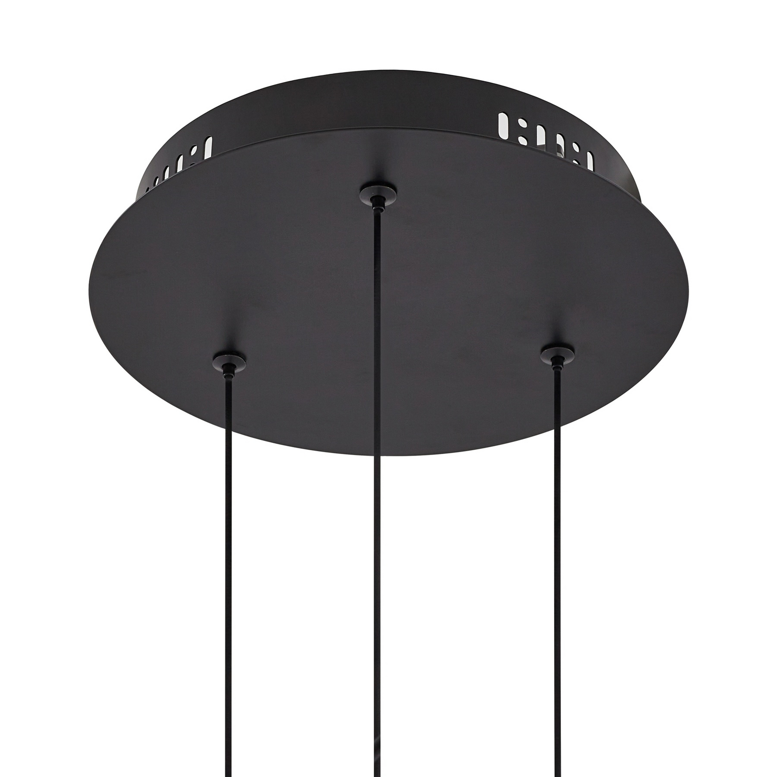 Lucande LED hanging light Hayley, black, 3-bulb, glass