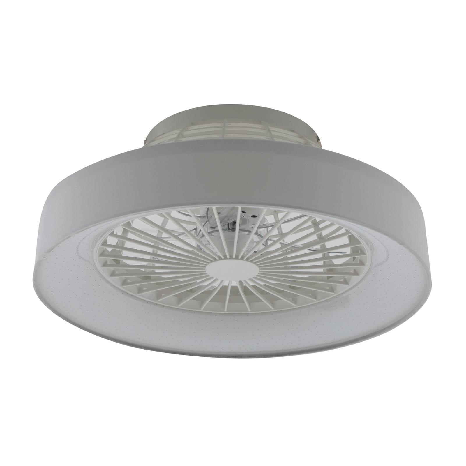 Lindby LED-Deckenventilator Mace, weiß, leise, Ø 47 cm