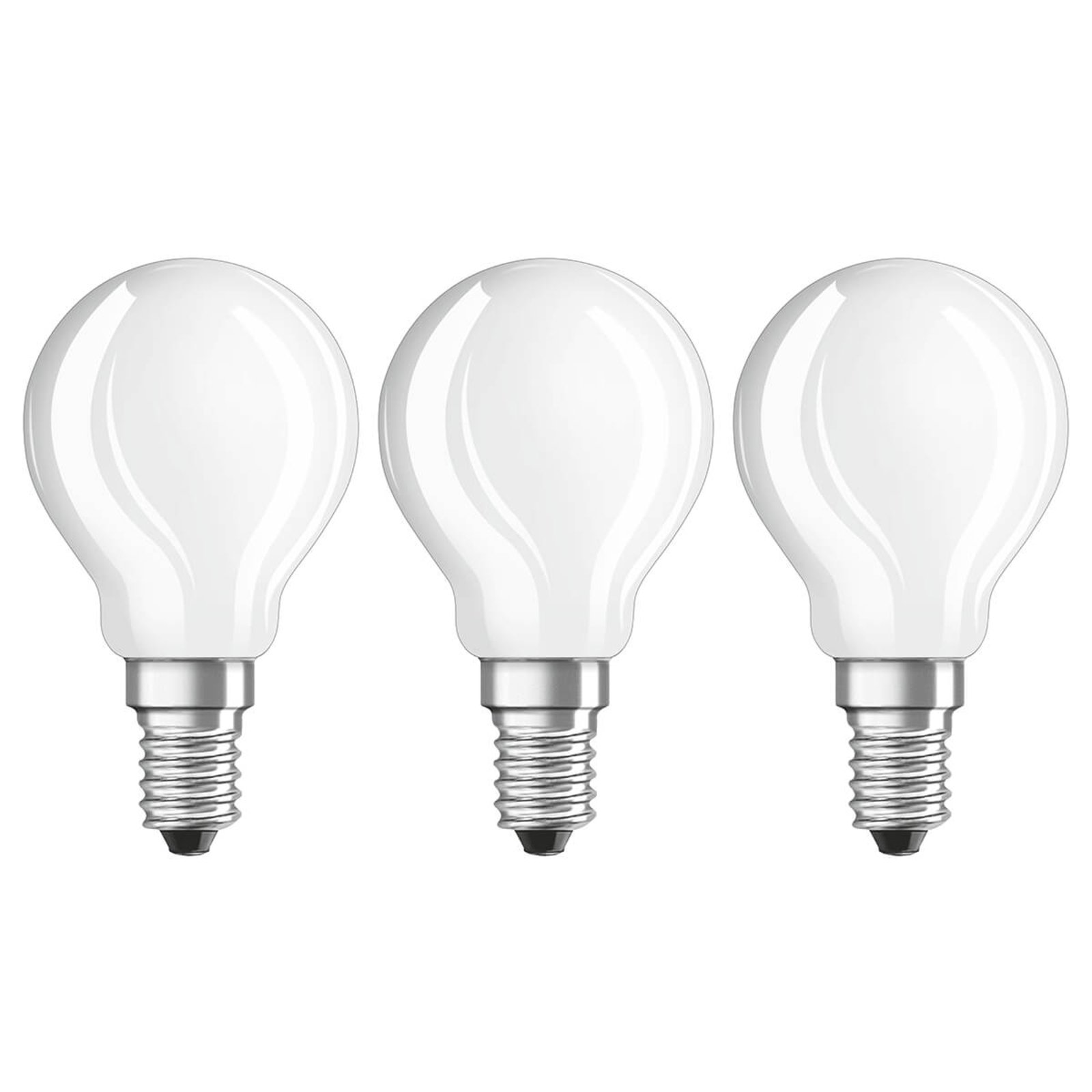 LED-lamp E14 4W, soe valge, 470 luumenit, 3 tk komplektis