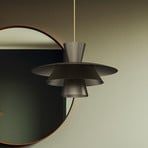 Candeeiro suspenso Plato, cor titânio, metal, Ø 38 cm, E27