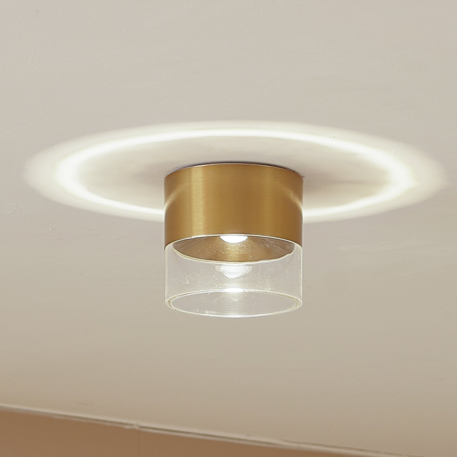 Lindby LED-taklampa Dalila, guld, Ø 10 cm, aluminium