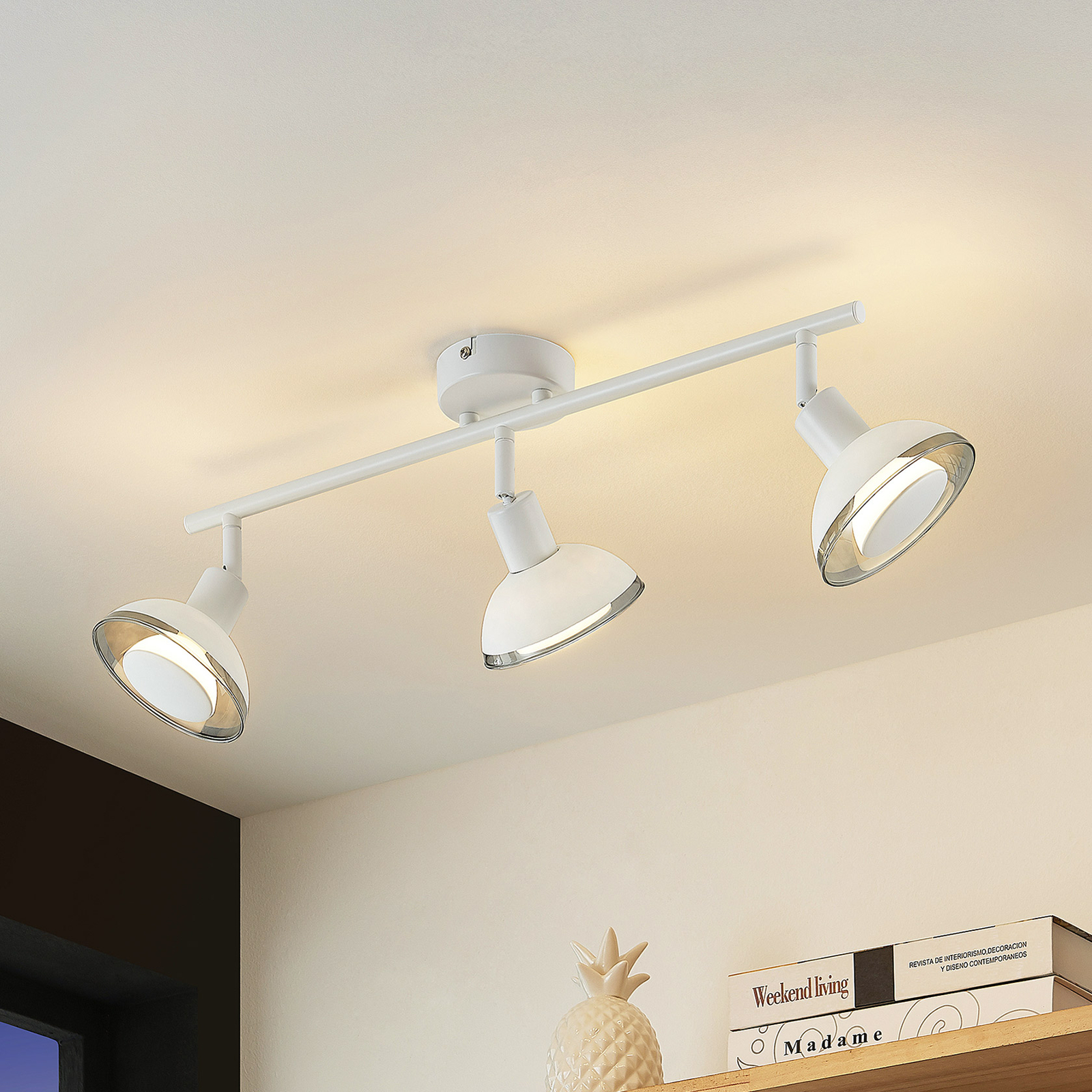 Lindby Erin-LED-kattokohdevalo valkoinen 3 lamppua
