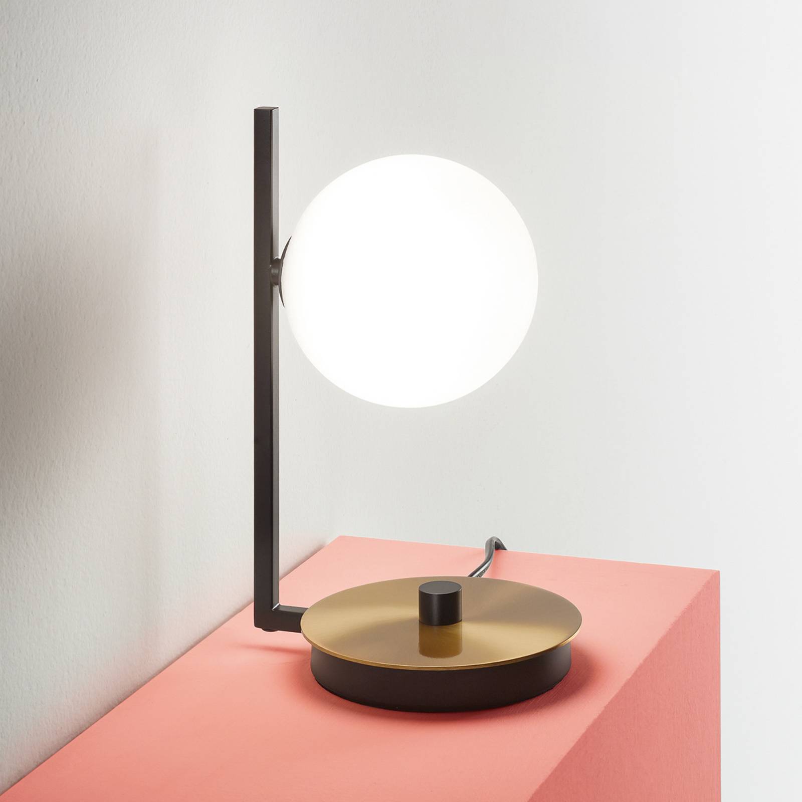 Lampe de table IDEAL LUX Birds, noir/laiton, hauteur 26 cm, métal