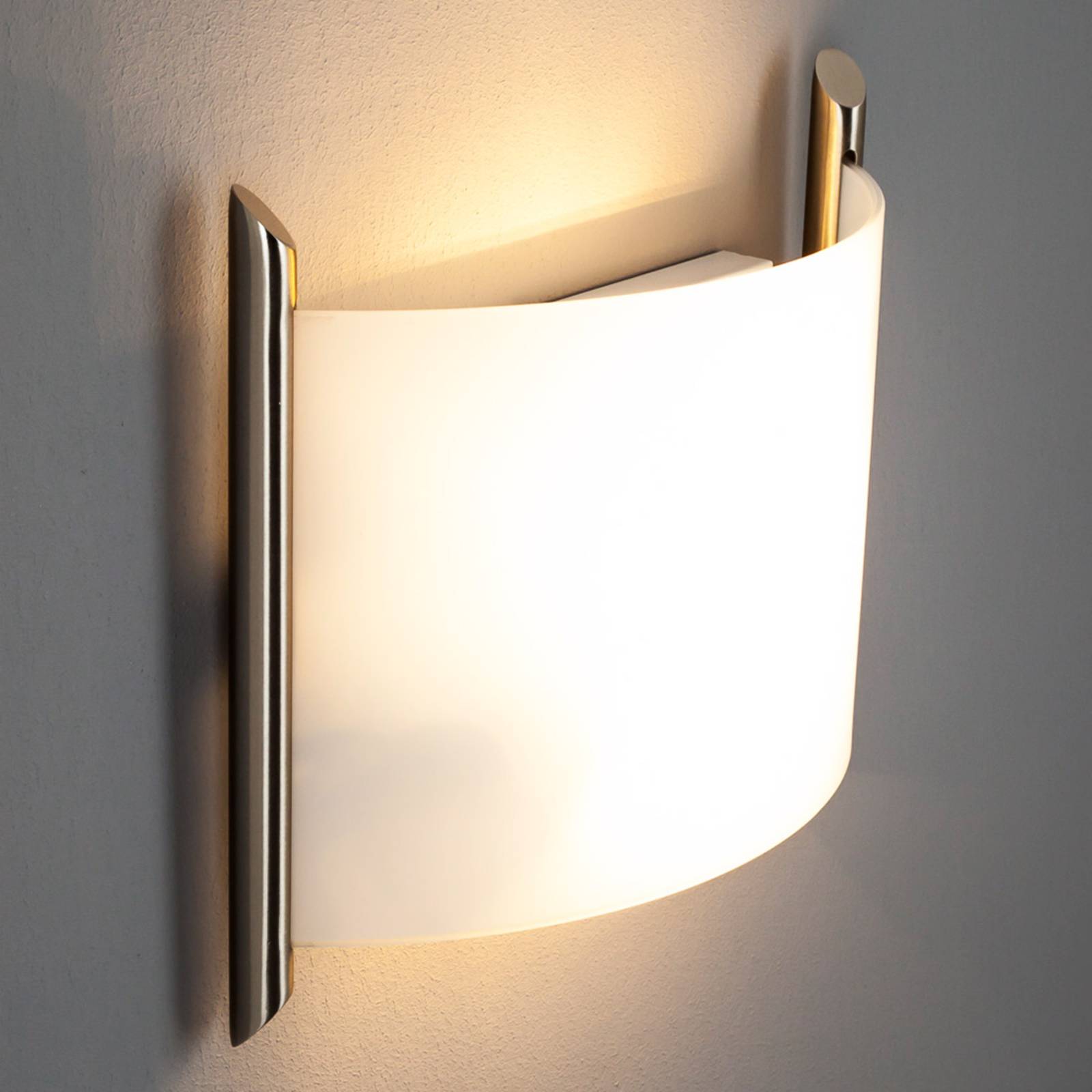 Filippa fali lámpa, 31 cm, selyemfényű nikkel
