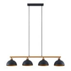 Tirzana 4 Riippuvalaisin Black/Light Wood - Lindby