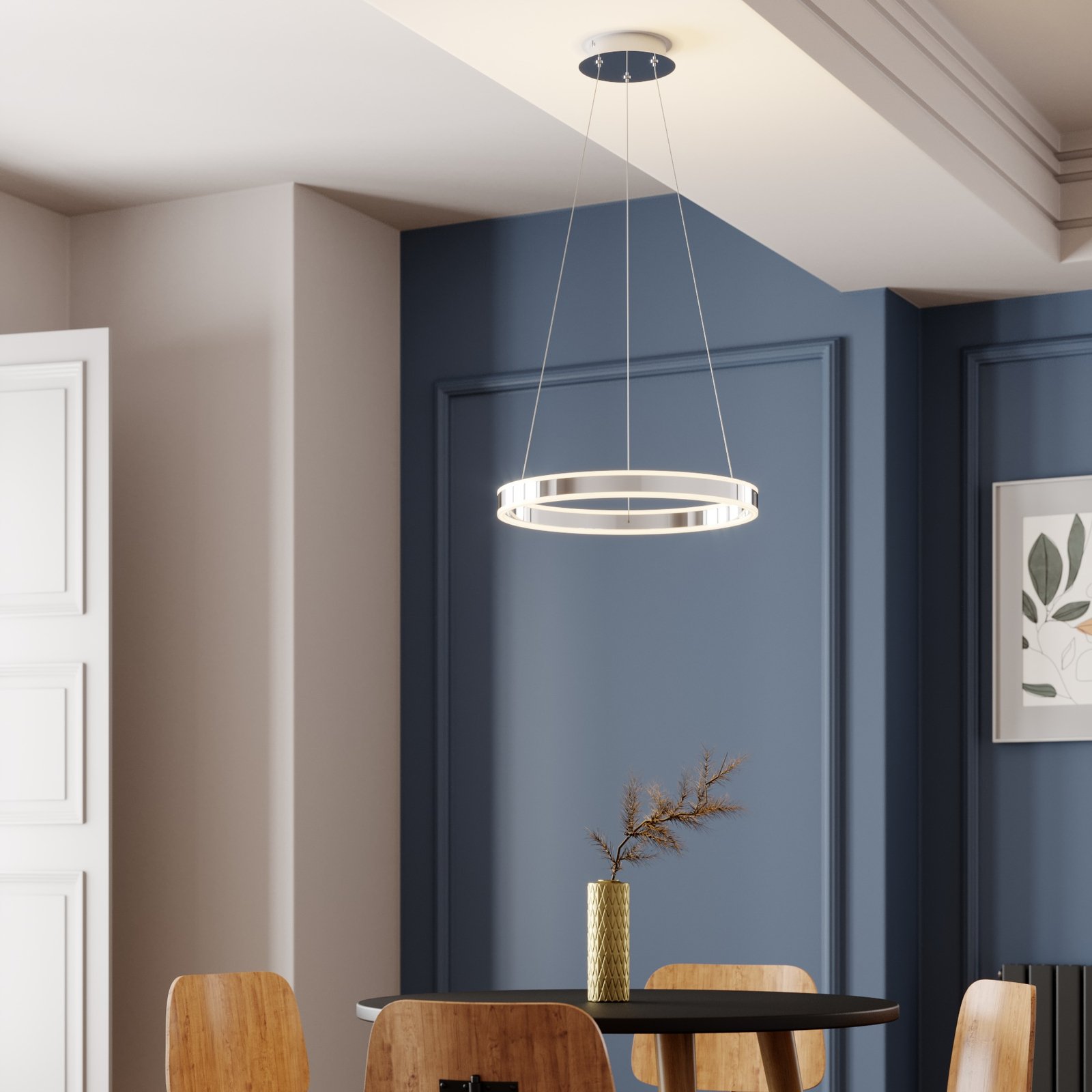 Lyani Pendant Ø50 Chrome/White - Lucande