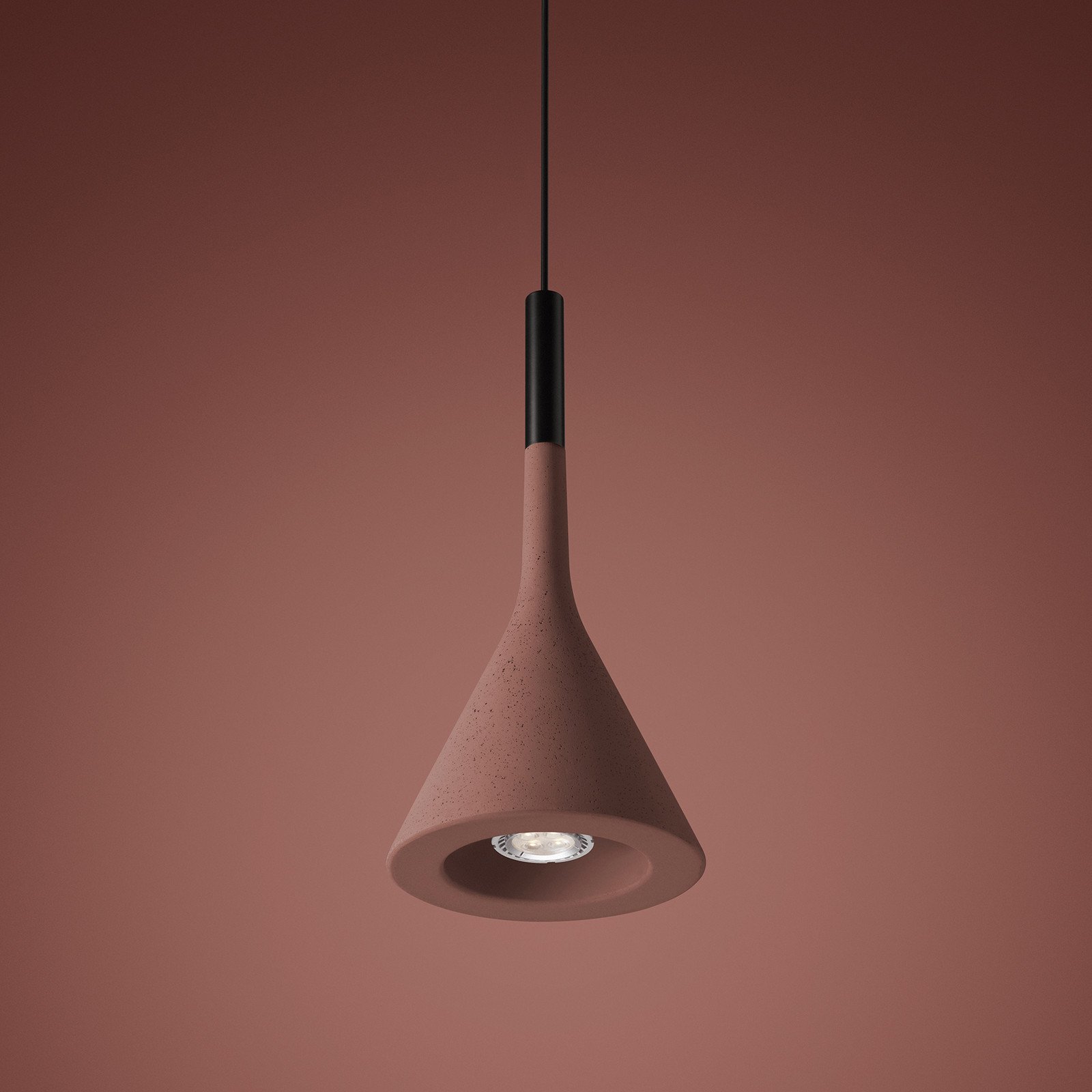 Foscarini Aplomb lampă susp. GU10 din beton roșu